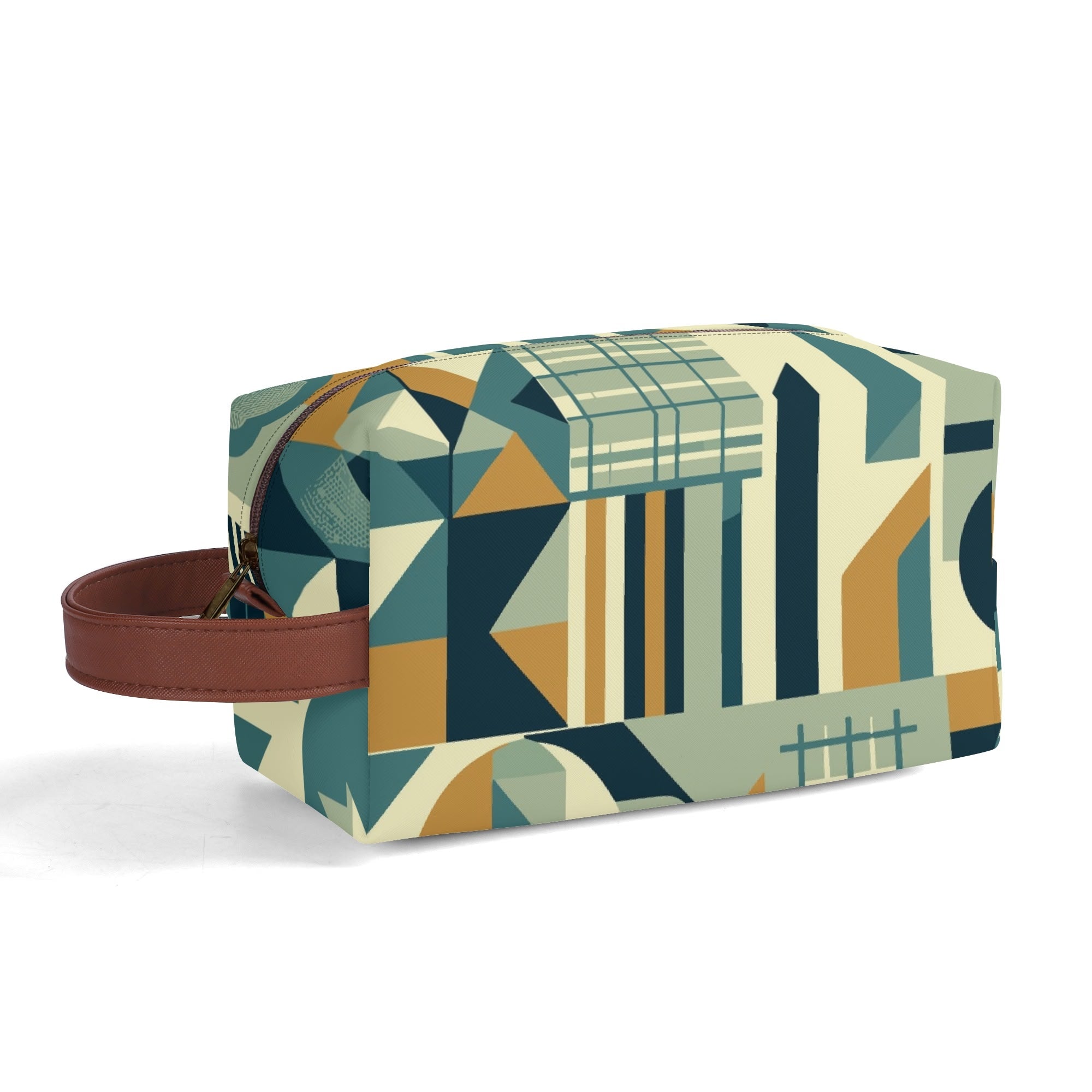 Kate McEnroe New York Mid Century Modern Bauhaus Geometric Dopp Kit, 50s Retro Abstract Toiletry Bag, Travel OrganizerCosmetic & Toiletry BagsWQE28KKW - 1