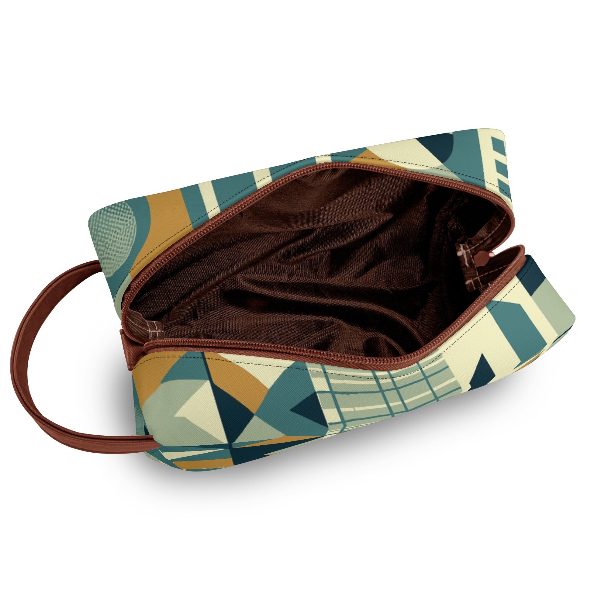Kate McEnroe New York Mid Century Modern Bauhaus Geometric Dopp Kit, 50s Retro Abstract Toiletry Bag, Travel OrganizerCosmetic & Toiletry BagsWQE28KKW - 1
