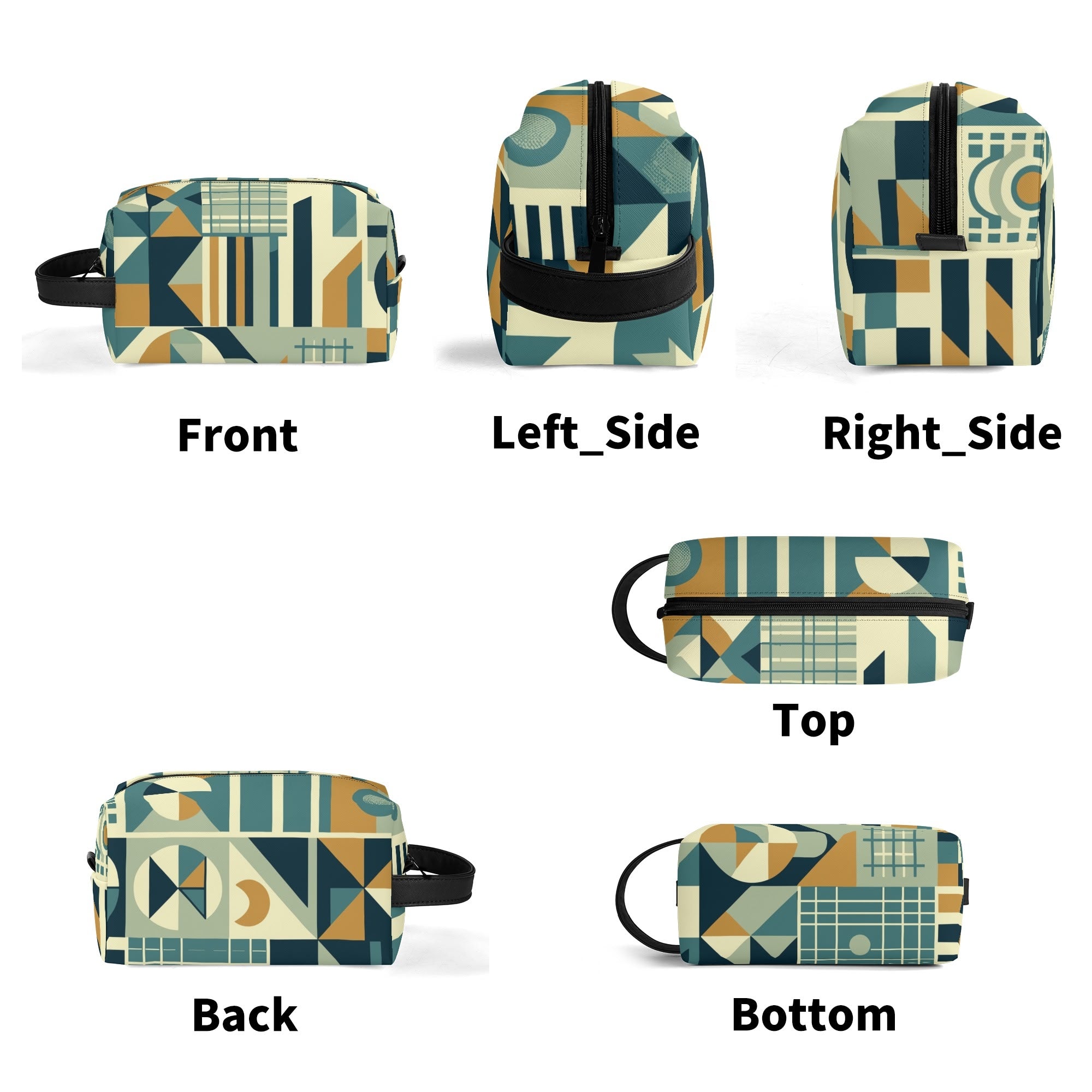 Kate McEnroe New York Mid Century Modern Bauhaus Geometric Dopp Kit, 50s Retro Abstract Toiletry Bag, Travel OrganizerCosmetic & Toiletry BagsWQE28KKW - 1