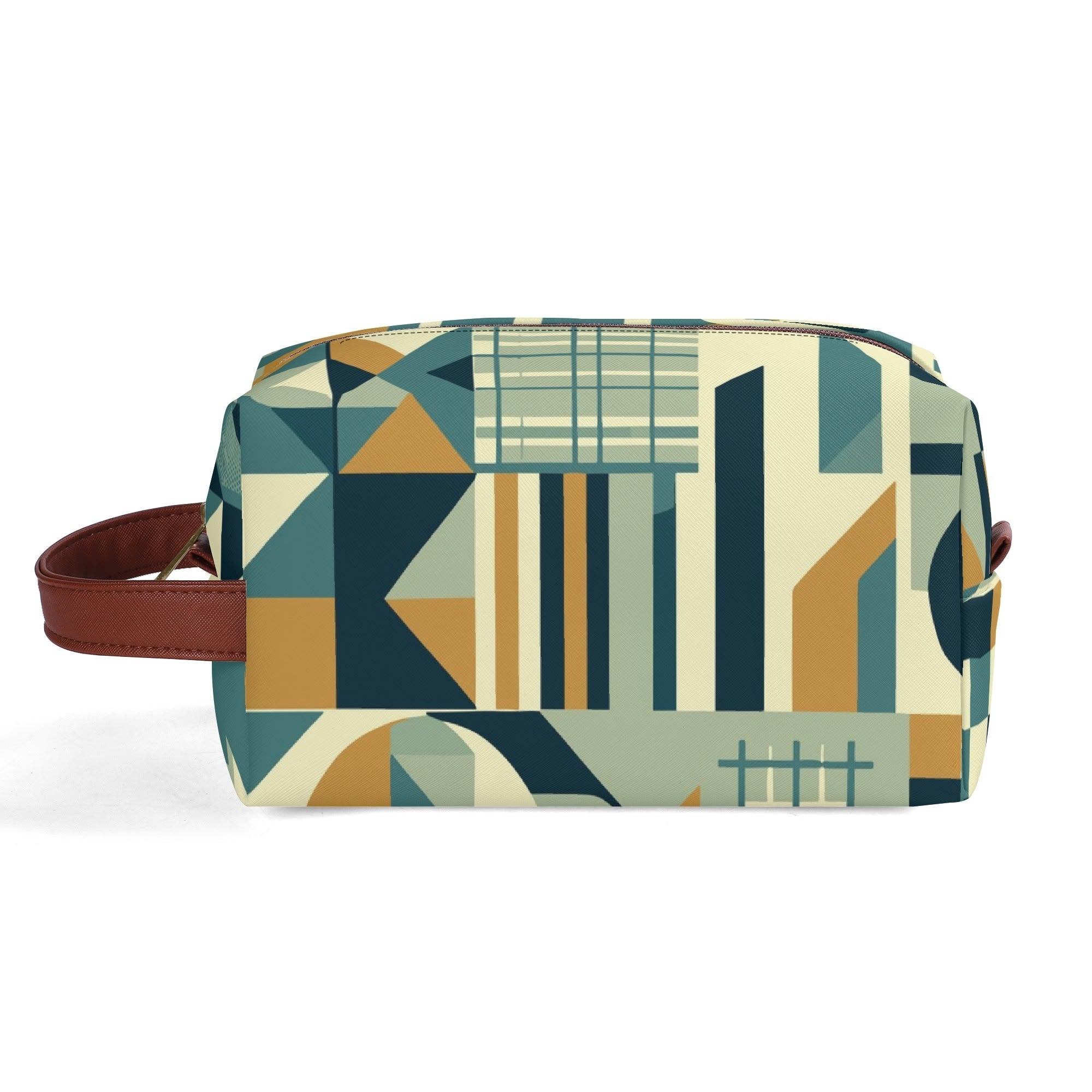 Kate McEnroe New York Mid Century Modern Bauhaus Geometric Dopp Kit, 50s Retro Abstract Toiletry Bag, Travel OrganizerCosmetic & Toiletry BagsWQE28KKW - 1