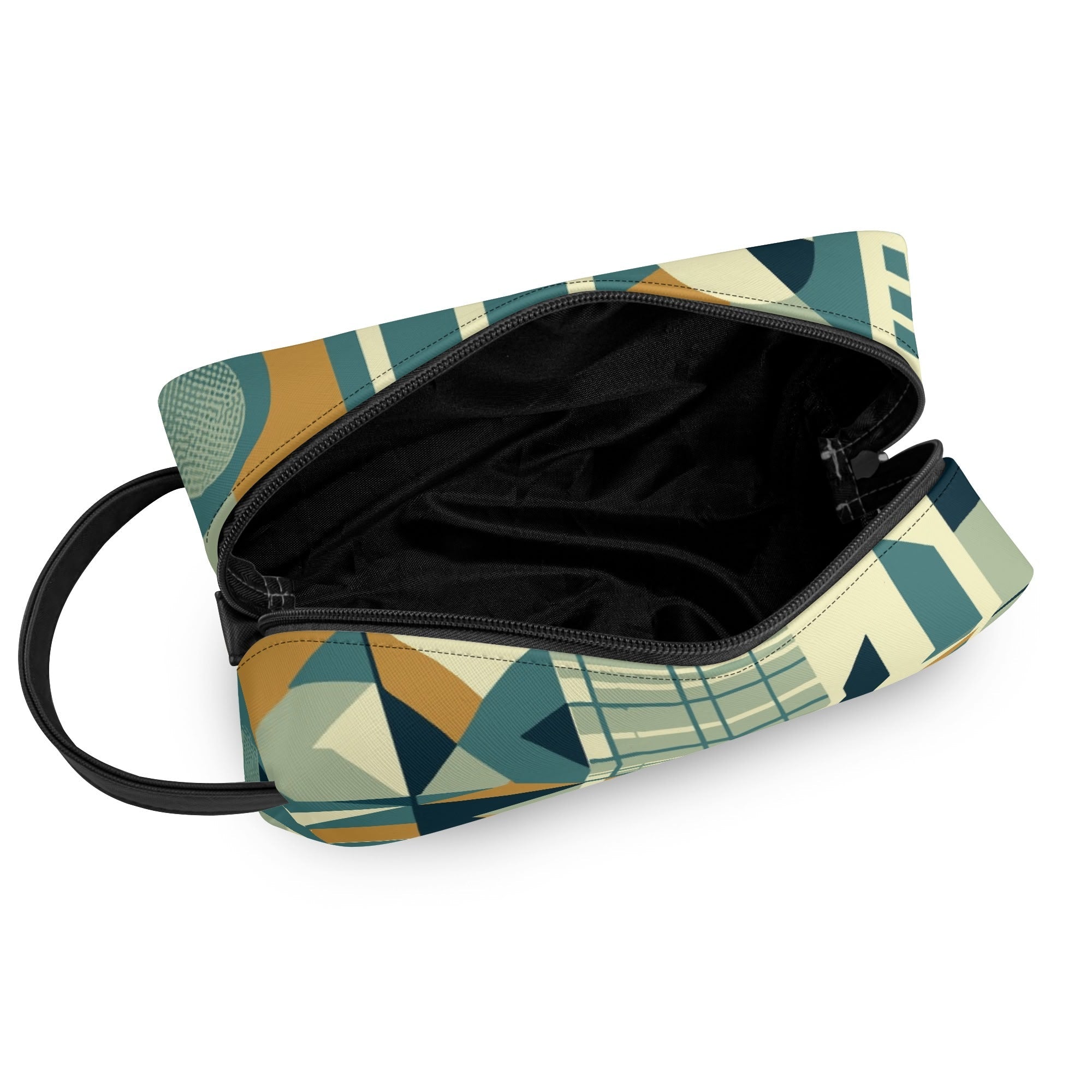 Kate McEnroe New York Mid Century Modern Bauhaus Geometric Dopp Kit, 50s Retro Abstract Toiletry Bag, Travel OrganizerCosmetic & Toiletry BagsWQE28KKW - 2