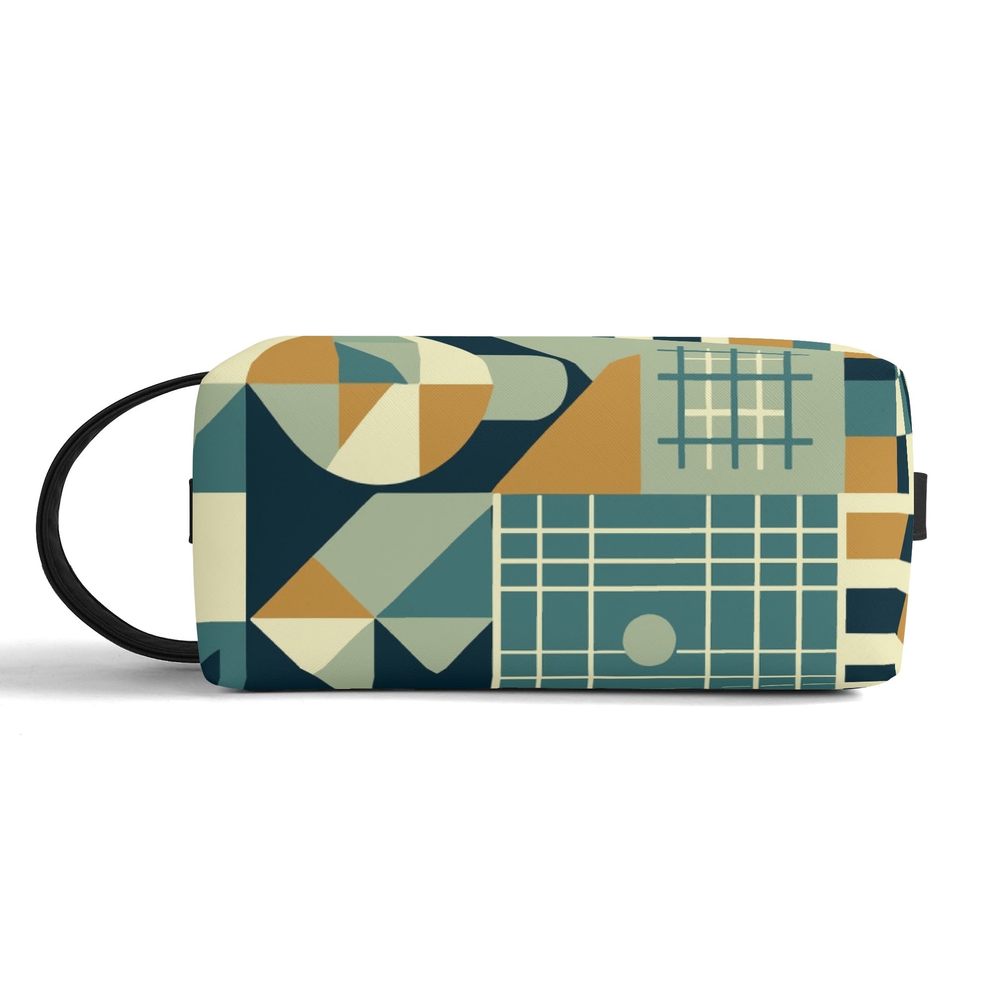 Kate McEnroe New York Mid Century Modern Bauhaus Geometric Dopp Kit, 50s Retro Abstract Toiletry Bag, Travel OrganizerCosmetic & Toiletry BagsWQE28KKW - 2