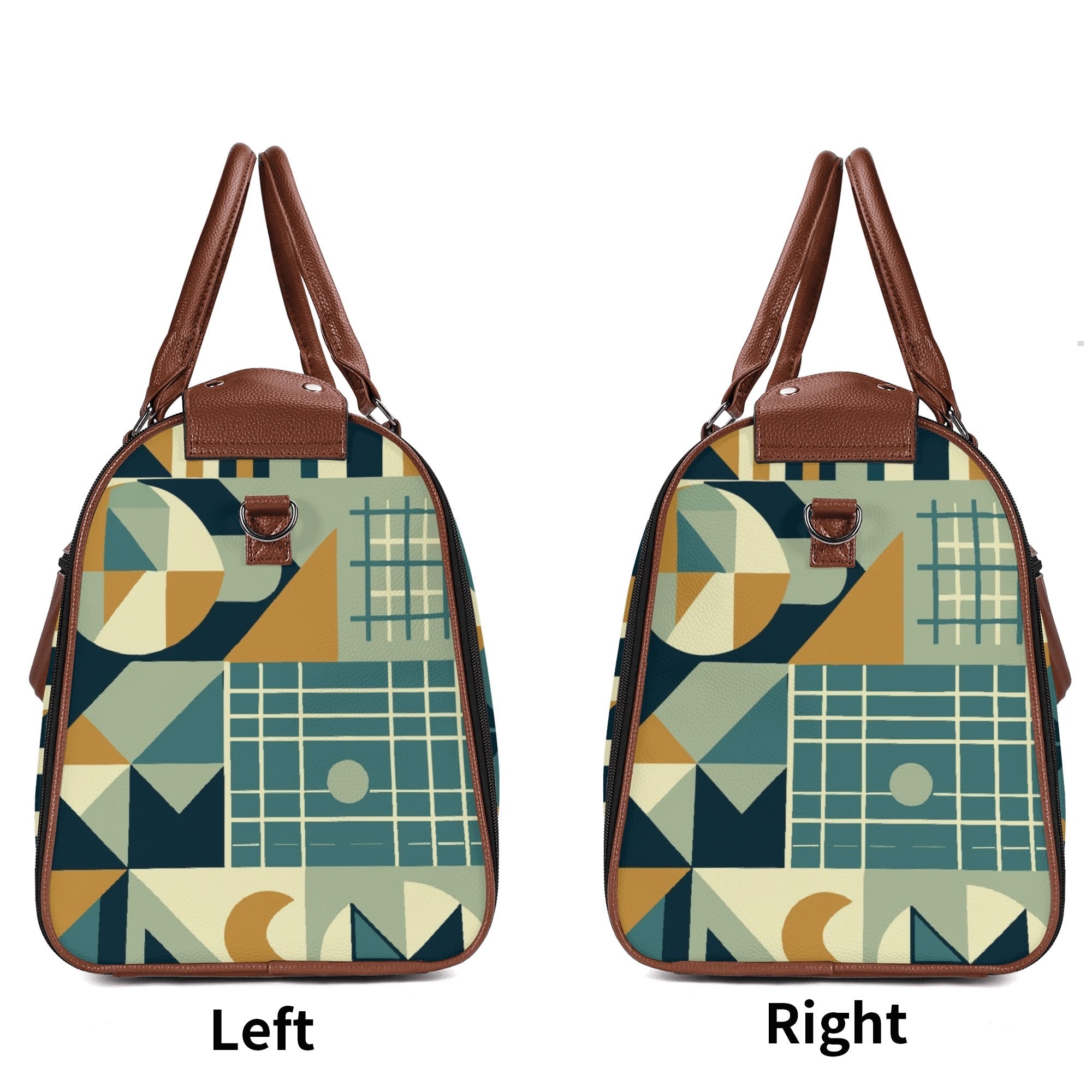 Kate McEnroe New York Mid Century Modern Bauhaus Travel Duffel Bag, 50s Geometric Weekender, Retro Carry - On LuggageDuffel BagsN7MQ2PKW - 1
