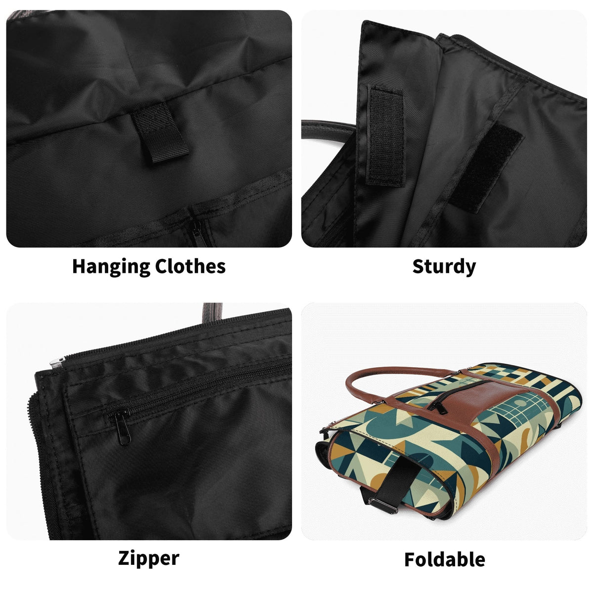 Kate McEnroe New York Mid Century Modern Bauhaus Travel Duffel Bag, 50s Geometric Weekender, Retro Carry - On LuggageDuffel BagsN7MQ2PKW - 1