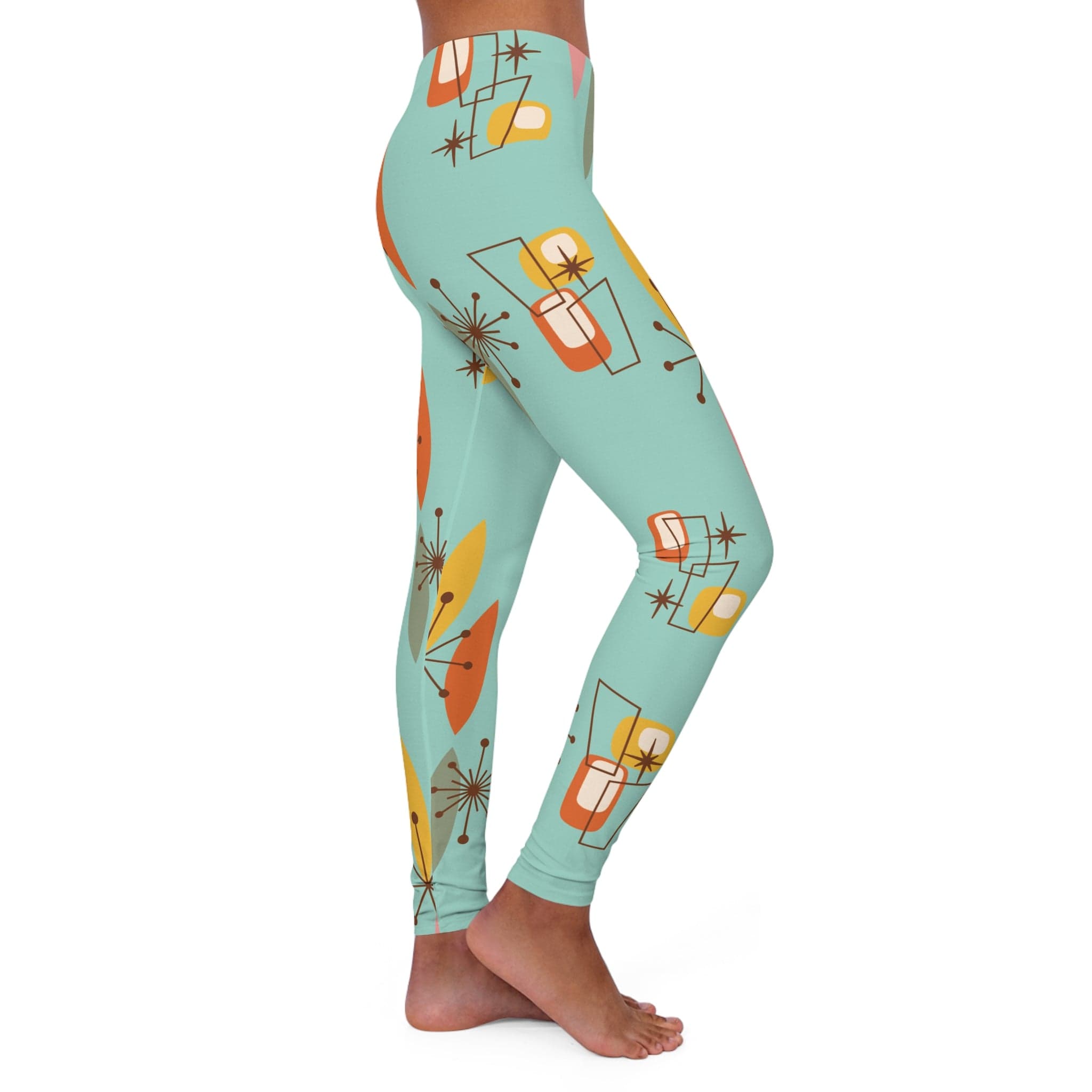 Kate McEnroe New York Mid Century Modern Boomerang Leggings, Retro Atomic Workout Pants, Funky Yoga Pants, Chic ActivewearLeggings31916561084516436110