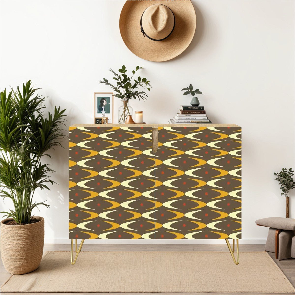 Kate McEnroe New York Mid Century Modern Boomerang Sideboard, Retro 1950s Atomic Age Storage CabinetStorage CabinetsVUk9SCkDj0