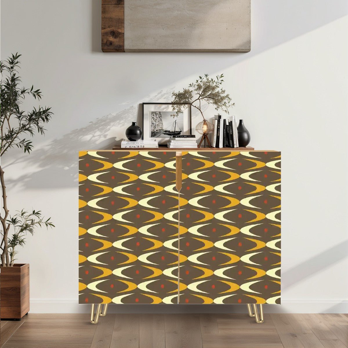 Kate McEnroe New York Mid Century Modern Boomerang Sideboard, Retro 1950s Atomic Age Storage CabinetStorage CabinetsVUk9SCkDj0