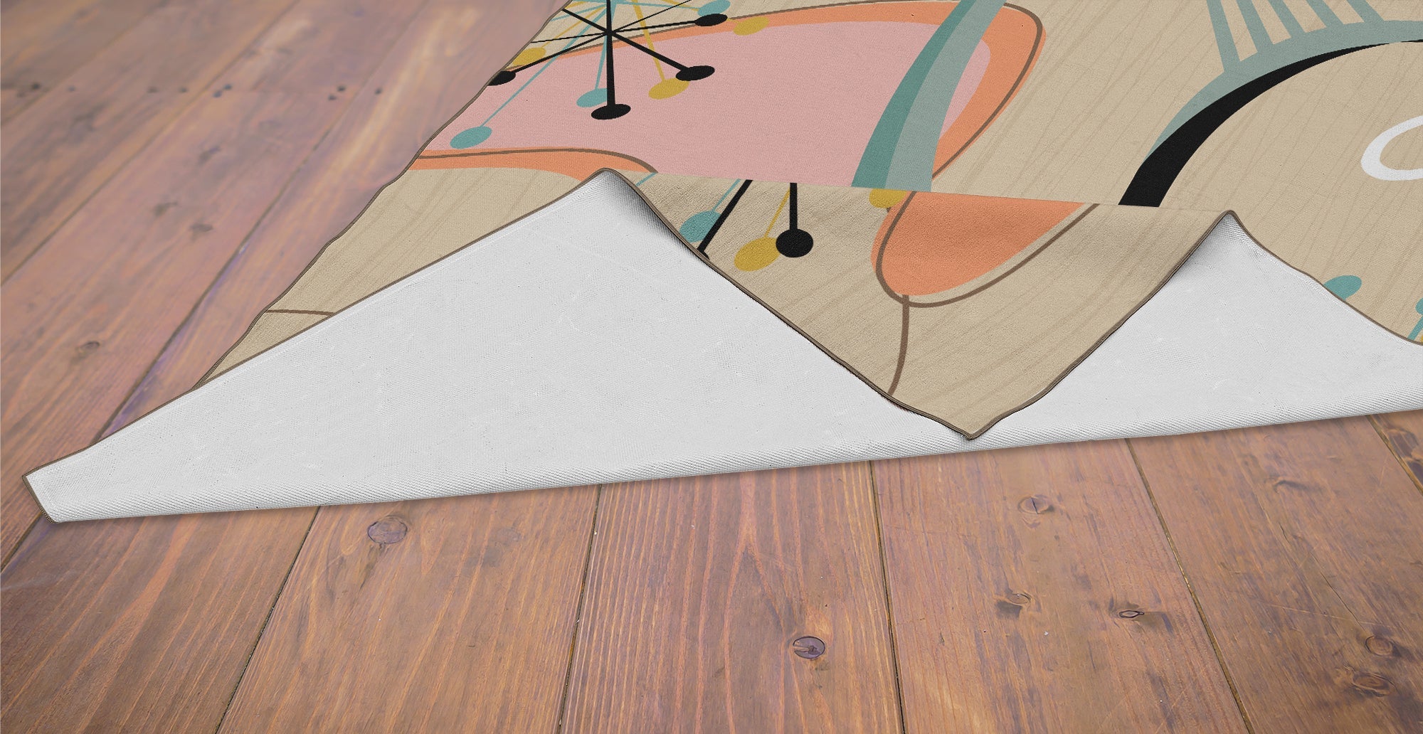 Kate McEnroe New York Mid Century Modern Boomerang Starburst Area RugRugsBMR - R23