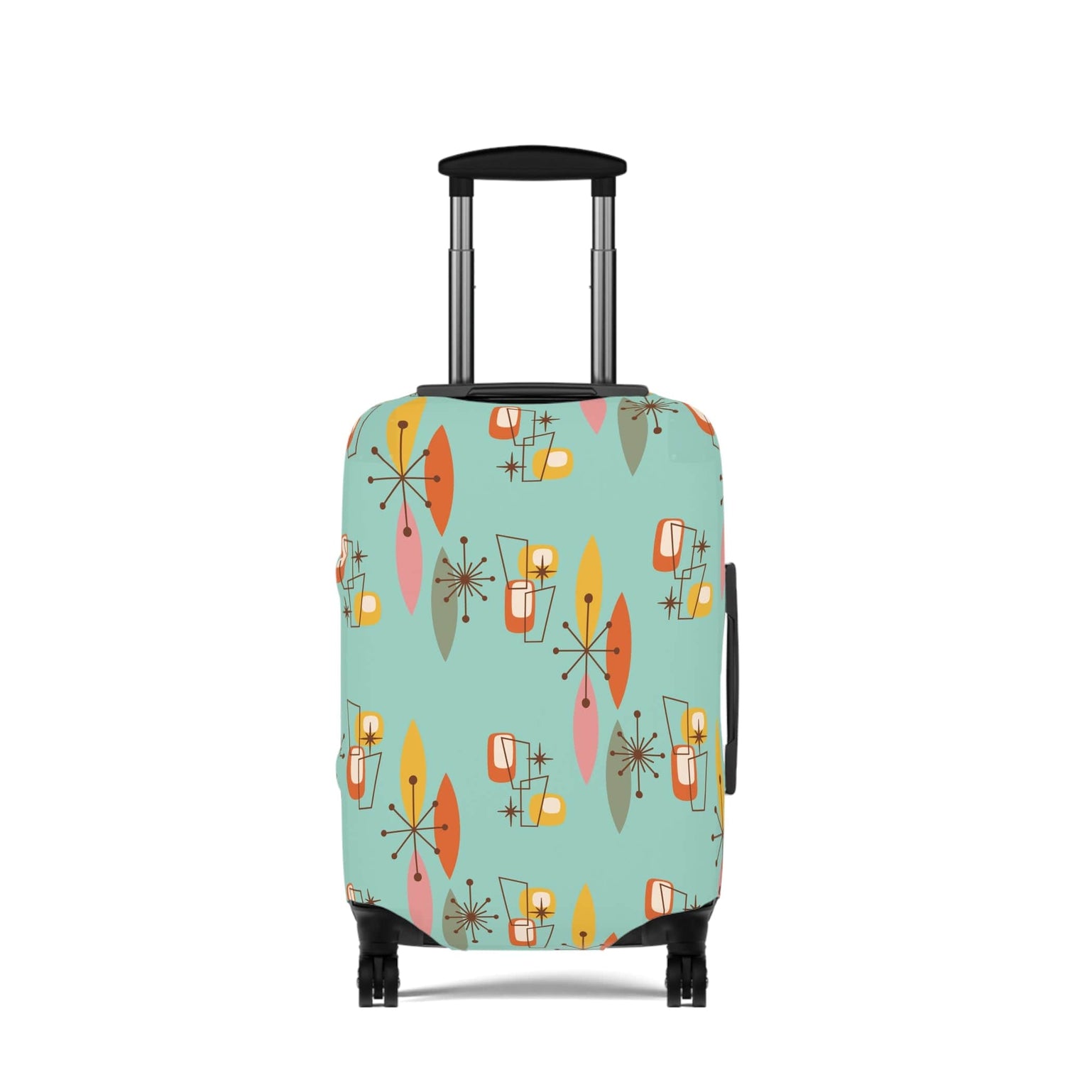 Printify Mid Century Modern Boomerang Starburst Luggage Cover, Retro MCM Travel Accessory Accessories