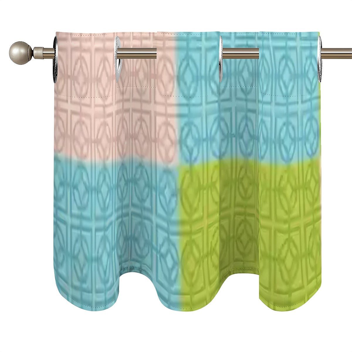 Kate McEnroe New York Mid Century Modern Breeze Block Patchwork Valance, Retro Color Block Curtain Topper, 50s Mod Window TreatmentValances7yxNffYblM