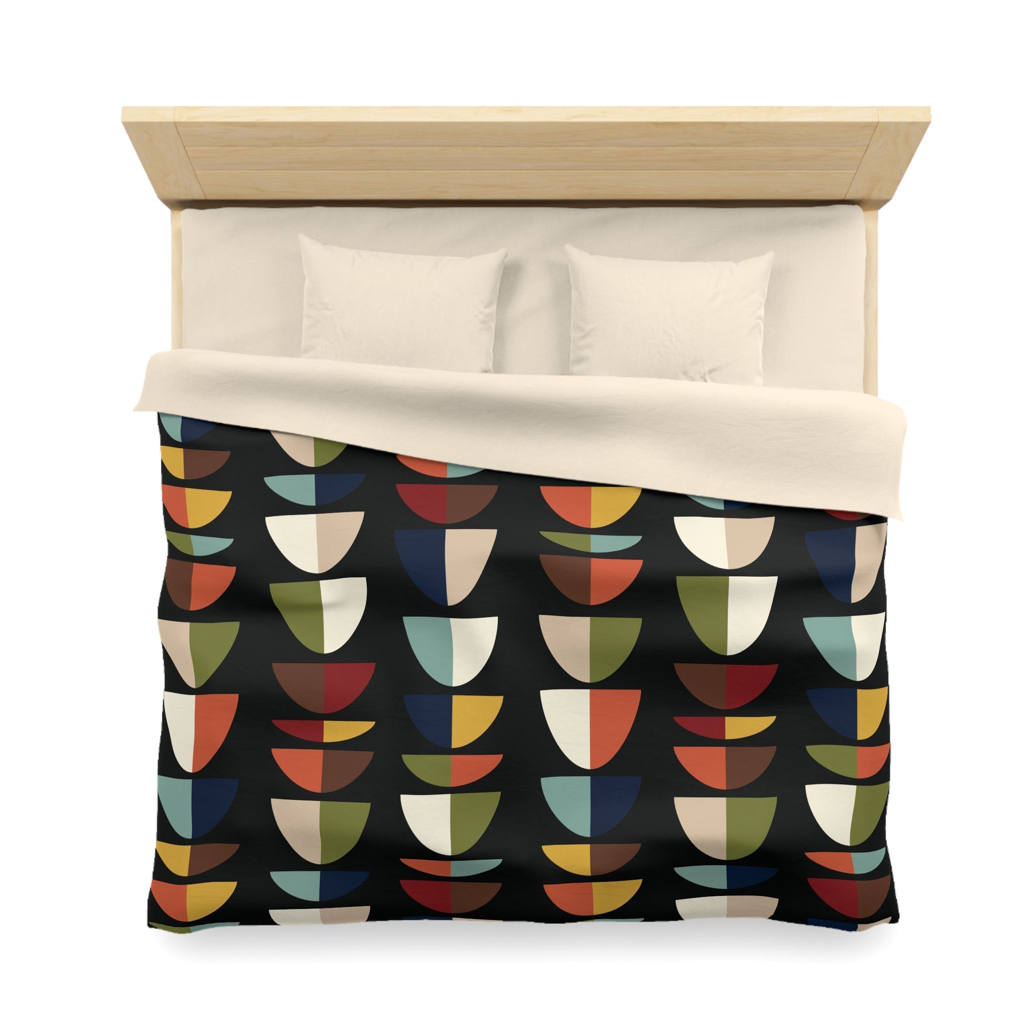 Kate McEnroe New York Mid Century Modern Colorful Abstract Duvet Cover, Geometric Retro Bedding, Modernist Bedroom DecorDuvet Covers19301038859675932222