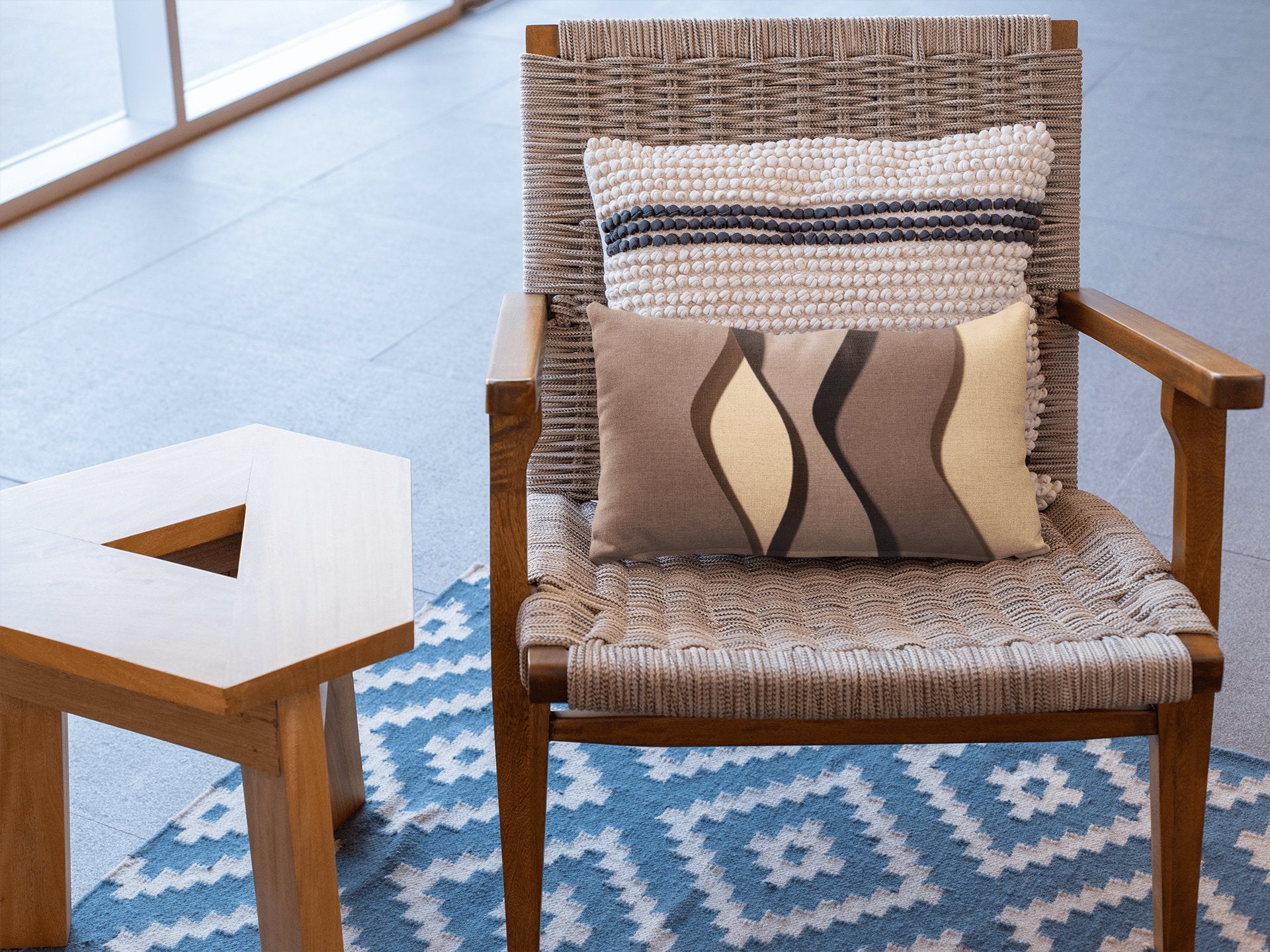 Kate McEnroe New York Mid Century Modern Colorful Wavy Geometric Lumbar PillowLumbar Pillows29210432401042602448