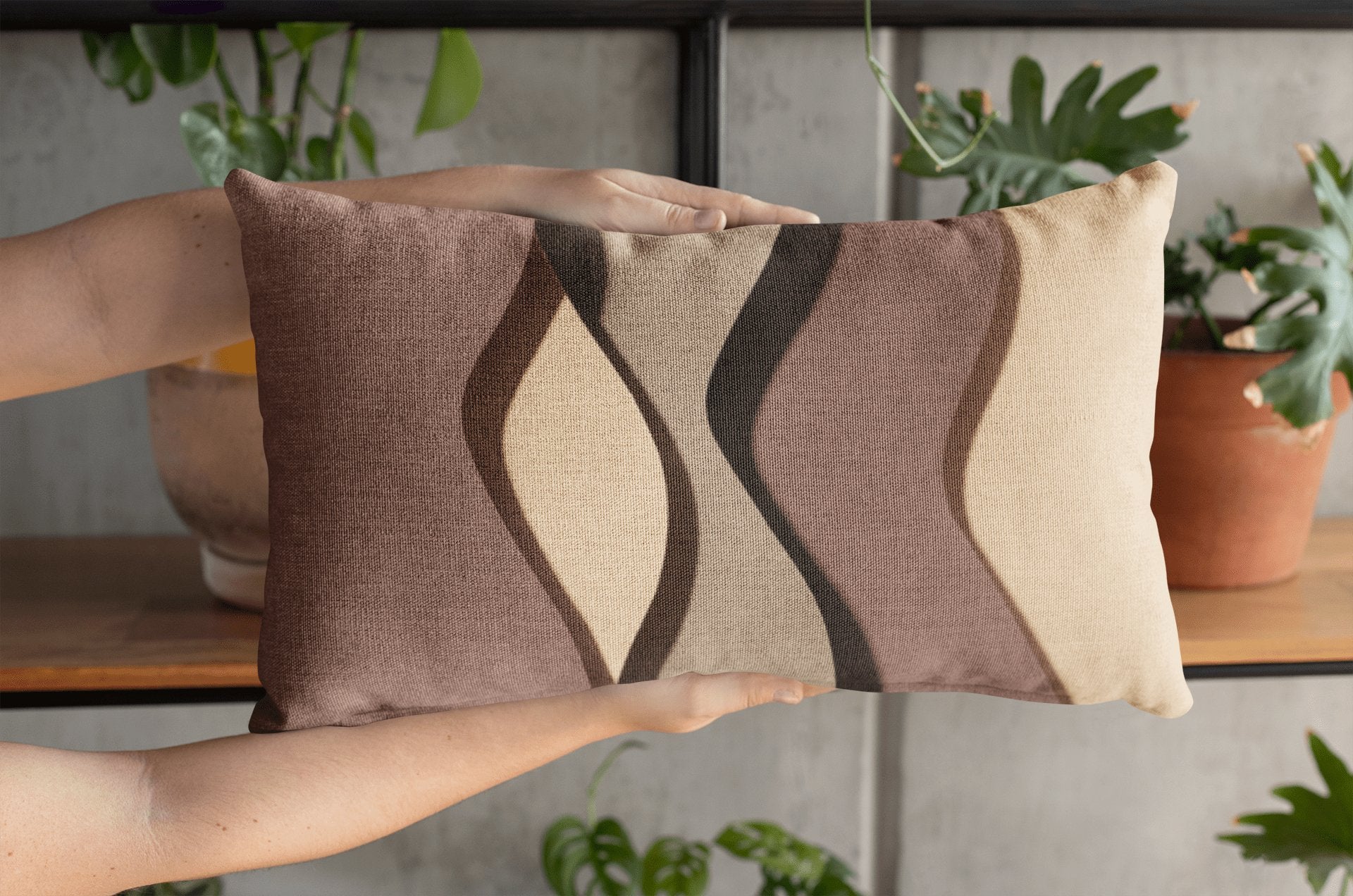 Kate McEnroe New York Mid Century Modern Colorful Wavy Geometric Lumbar PillowLumbar Pillows29210432401042602448