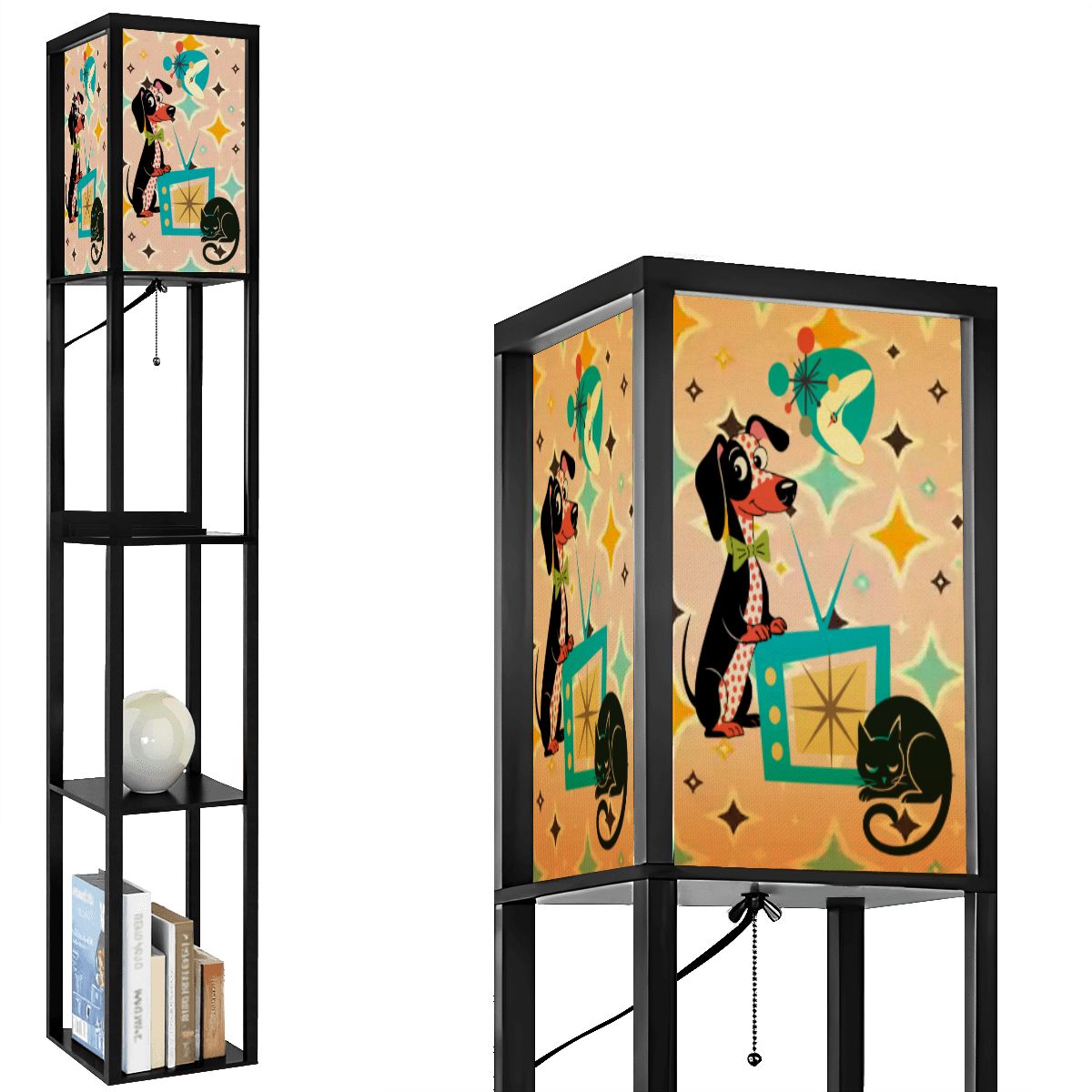 Kate McEnroe New York Mid Century Modern Dachshund, 50s Kitsch Retro TV Shelf LampShelf LightingkuS1RuSBwh