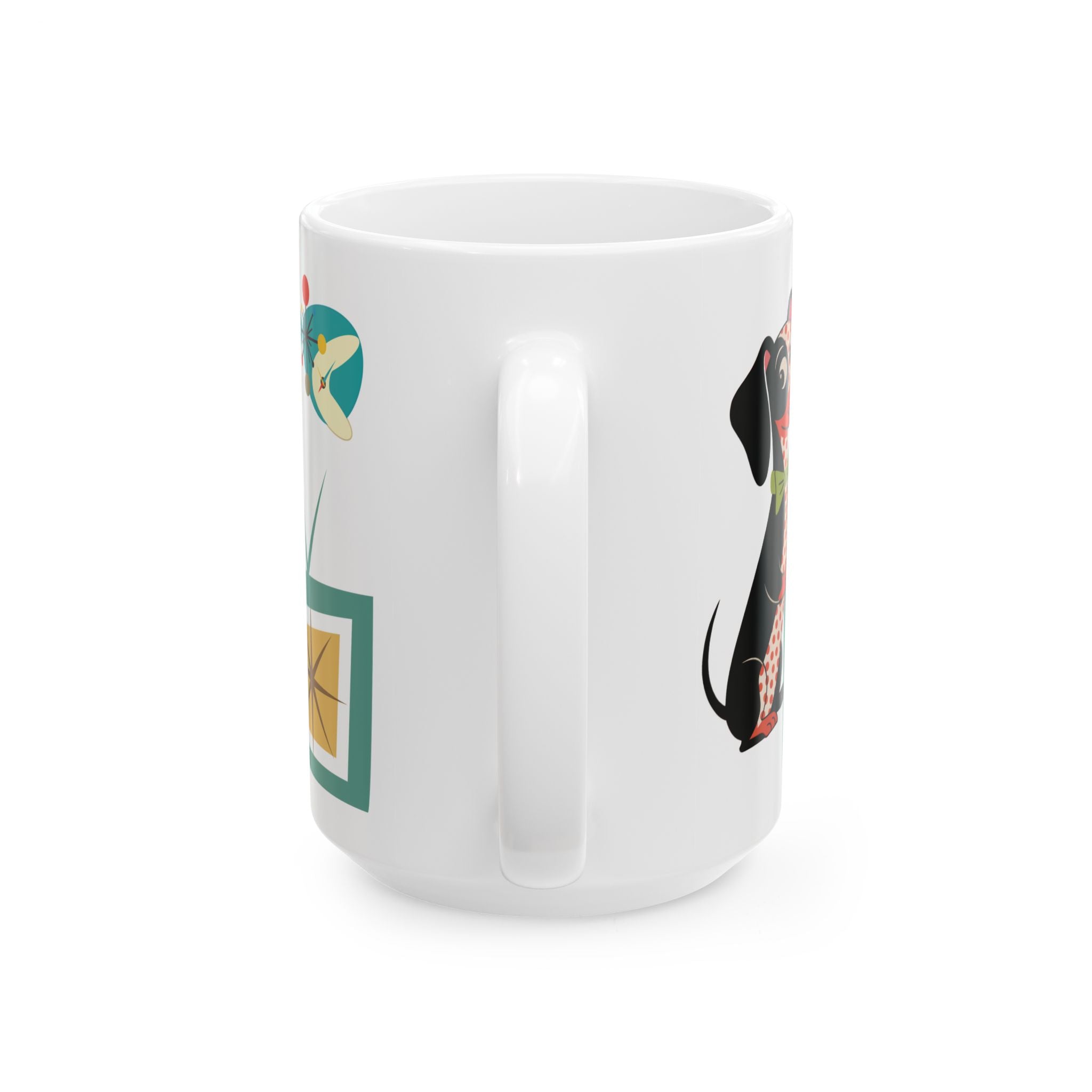 Kate McEnroe New York Mid Century Modern Dachshund Dog Mug, Retro TV Starburst Coffee CupMugs27475098491264008206