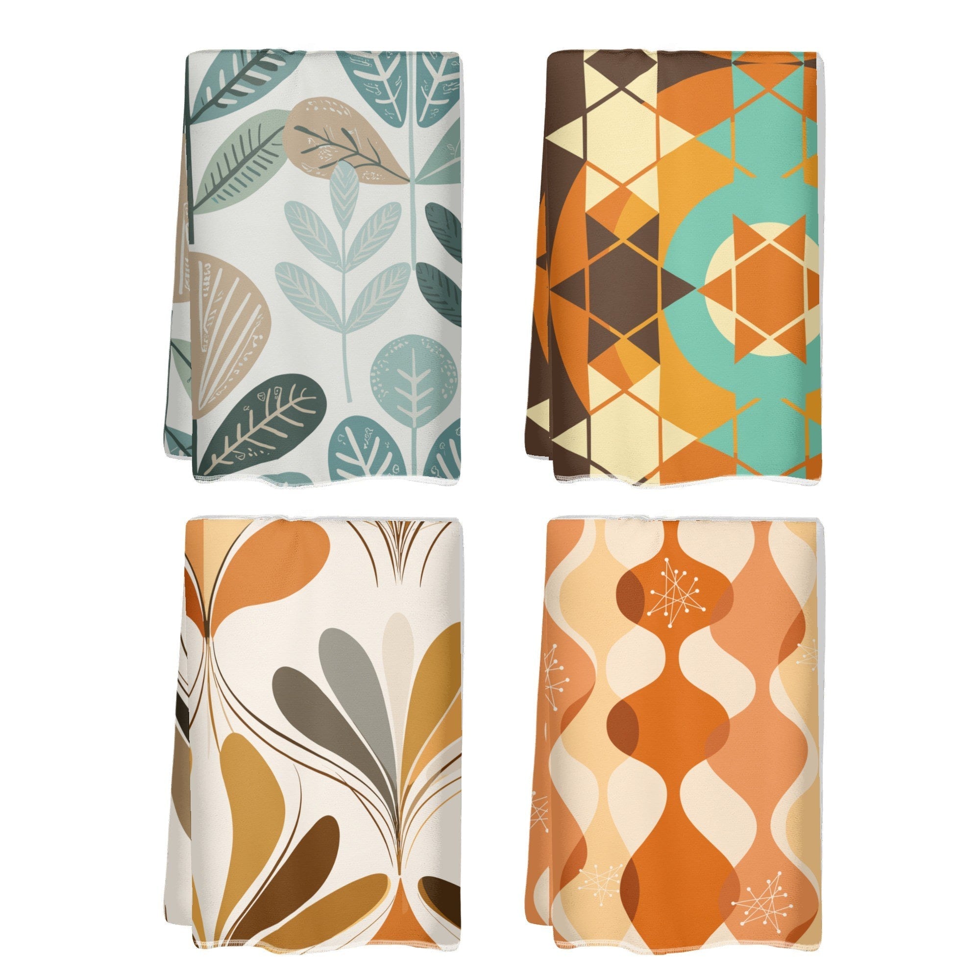 Kate McEnroe New York Mid Century Modern Dish Towel Set, Retro Scandinavian Geometric Kitchen LinensDish TowelsY572VGPW - 1