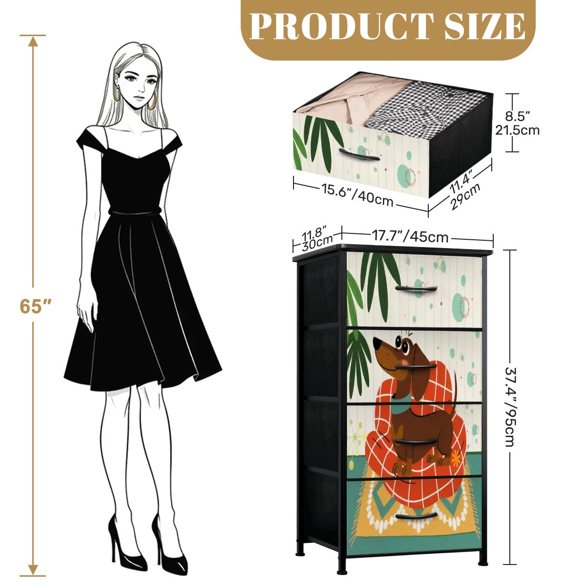 Kate McEnroe New York Mid Century Modern Doxie Dachshund Dresser, Retro Kitsch Wiener Dog Boho Accent FurnitureDressersjBSB9CVX1K