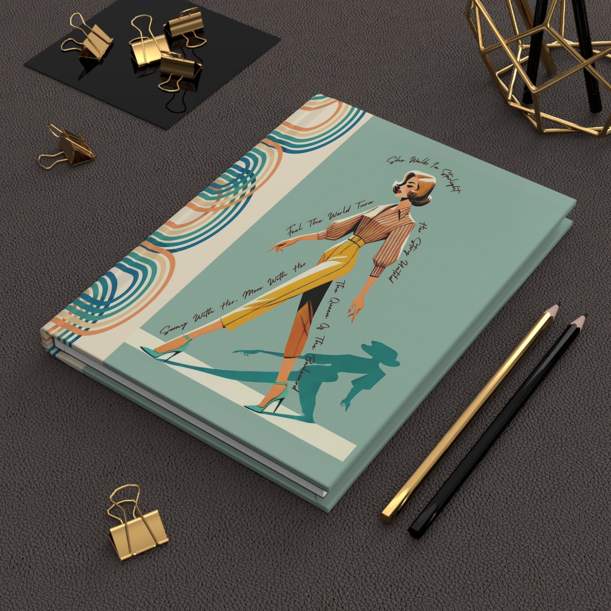 Kate McEnroe New York Mid Century Modern Fashion Journal, Retro 50s Glam Office Notebook, Vintage Chic Hard Cover DiaryJournals42885290777732261363