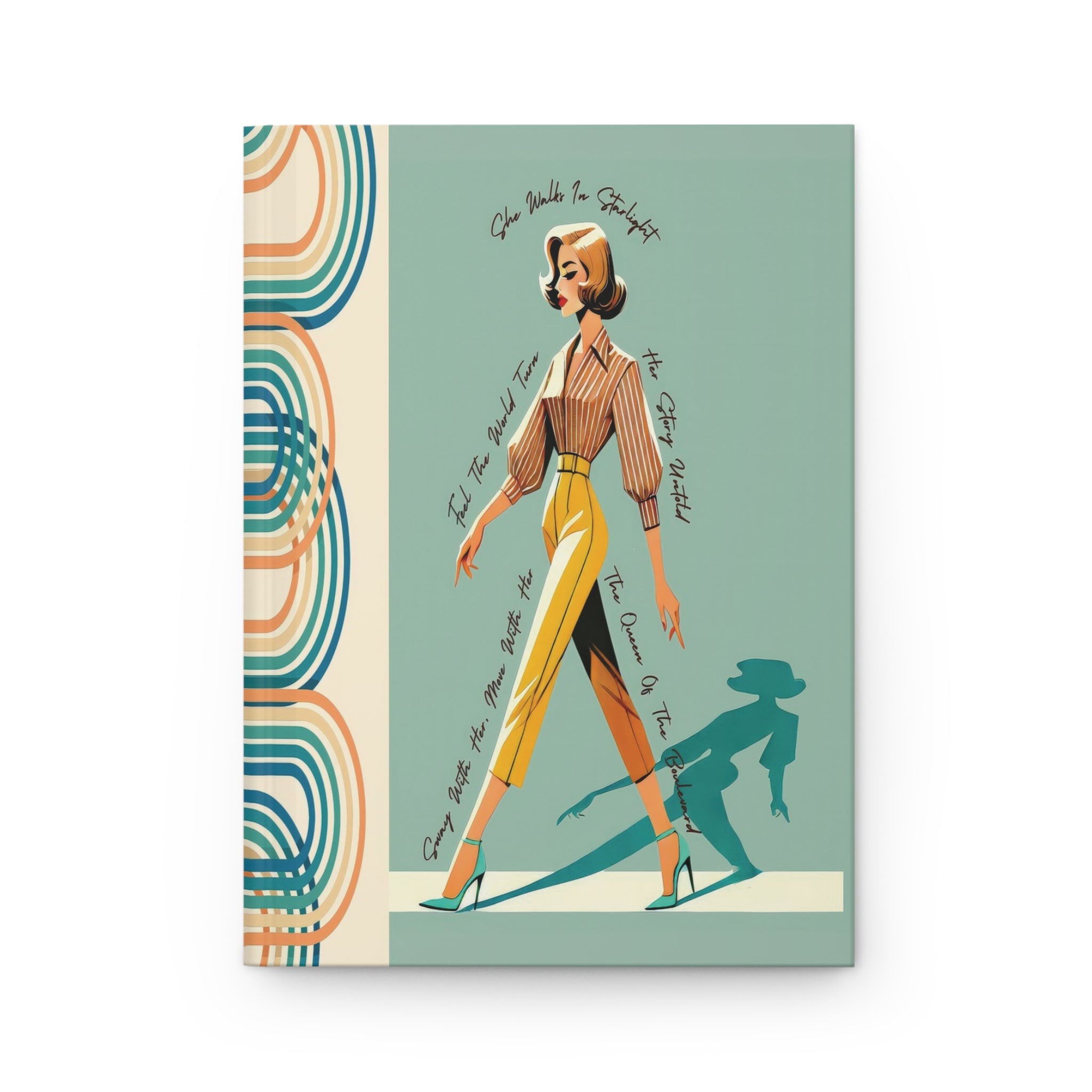 Kate McEnroe New York Mid Century Modern Fashion Journal, Retro 50s Glam Office Notebook, Vintage Chic Hard Cover DiaryJournals42885290777732261363