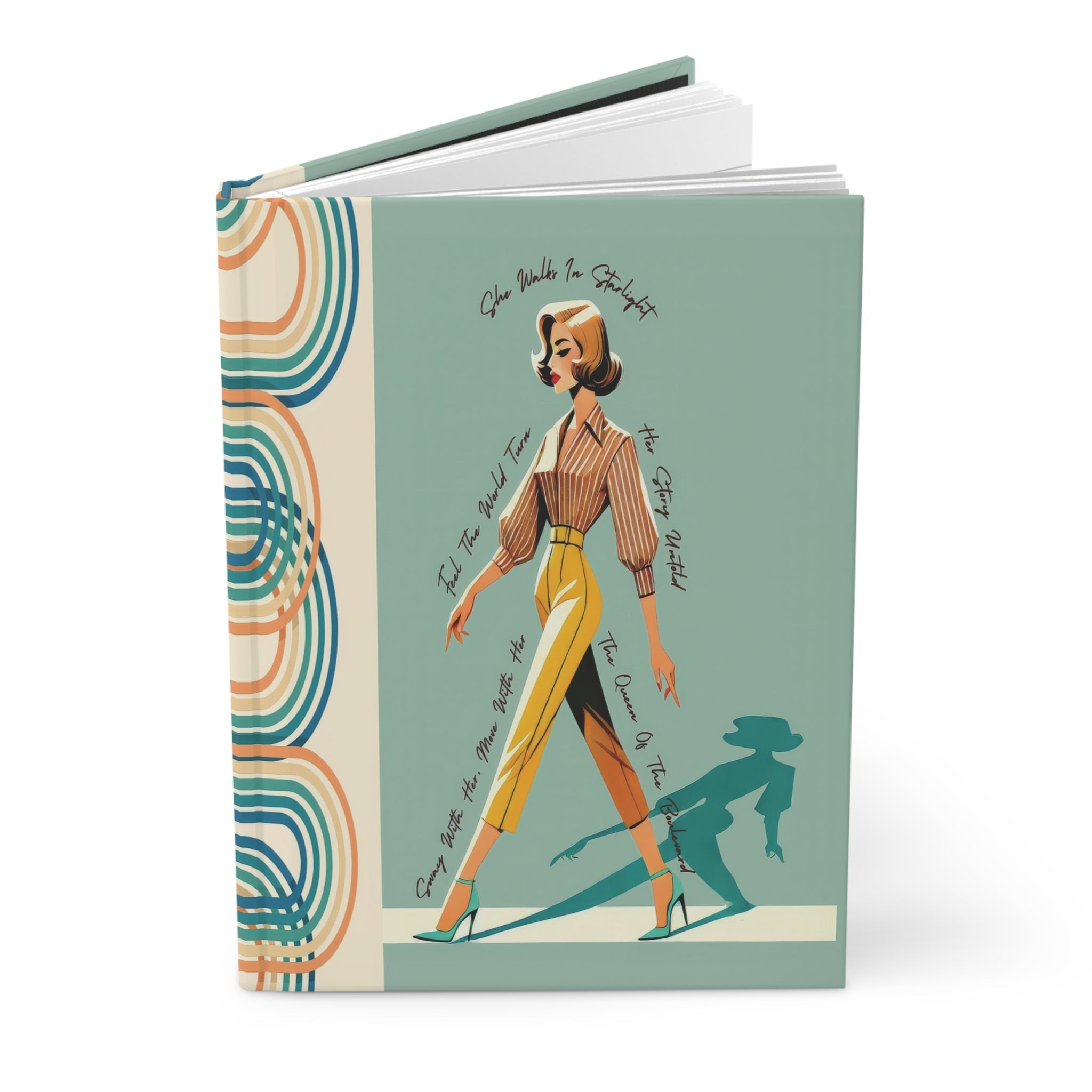 Kate McEnroe New York Mid Century Modern Fashion Journal, Retro 50s Glam Office Notebook, Vintage Chic Hard Cover DiaryJournals42885290777732261363