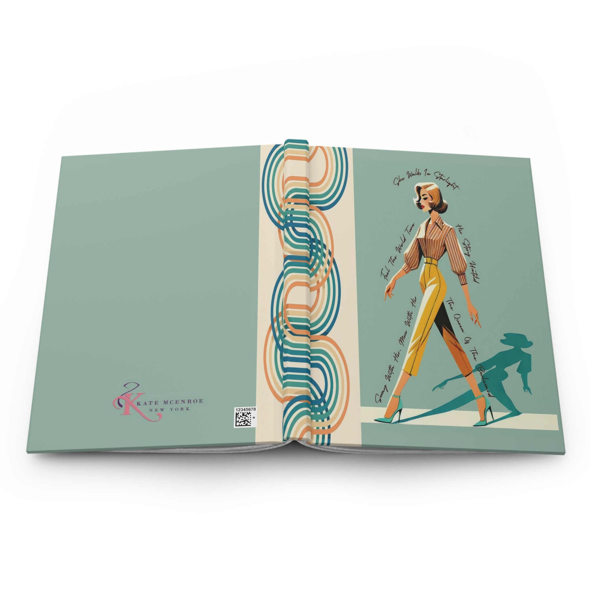 Kate McEnroe New York Mid Century Modern Fashion Journal, Retro 50s Glam Office Notebook, Vintage Chic Hard Cover DiaryJournals42885290777732261363