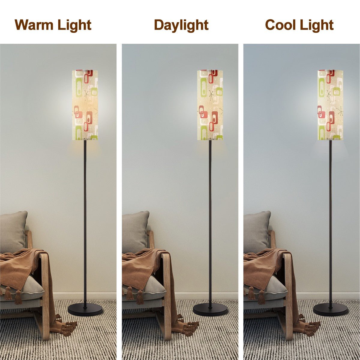 Kate McEnroe New York Mid Century Modern Floor Lamp, Retro Cylinder Shade Accent Light, Atomic Geometric Living Room LightingFloor Lamps3ocbn6xUoT