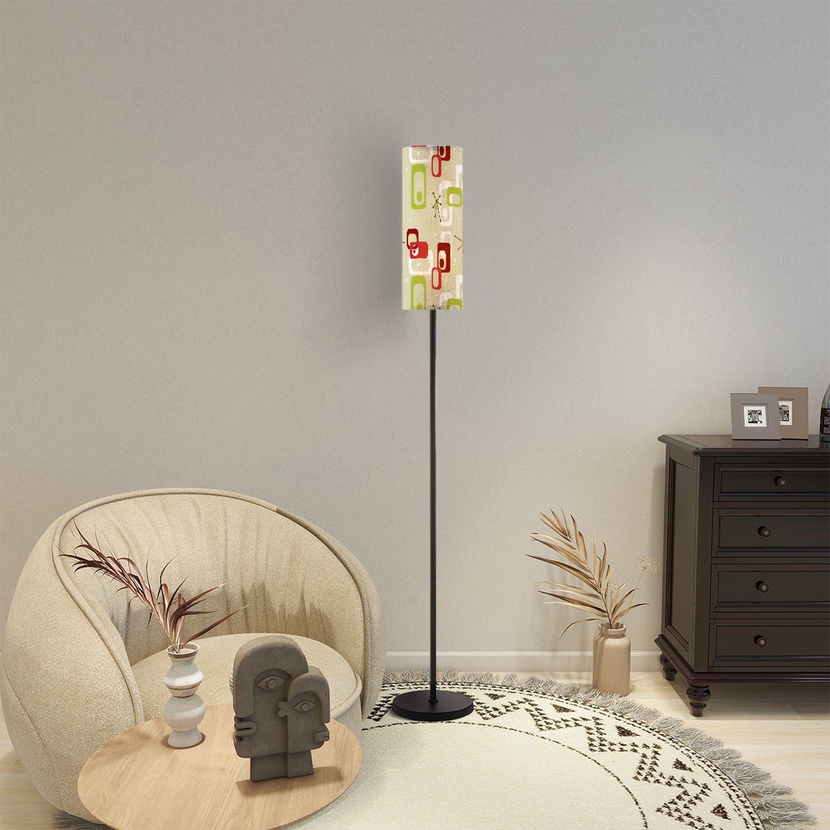 Kate McEnroe New York Mid Century Modern Floor Lamp, Retro Cylinder Shade Accent Light, Atomic Geometric Living Room LightingFloor Lamps3ocbn6xUoT