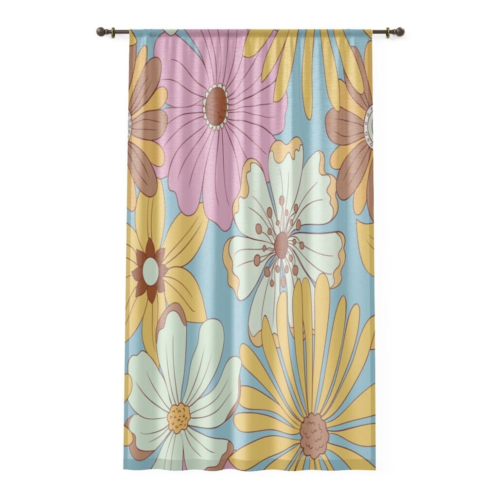 Kate McEnroe New York Mid Century Modern Flower Power Sheer Window CurtainWindow Curtains22288180000267358895