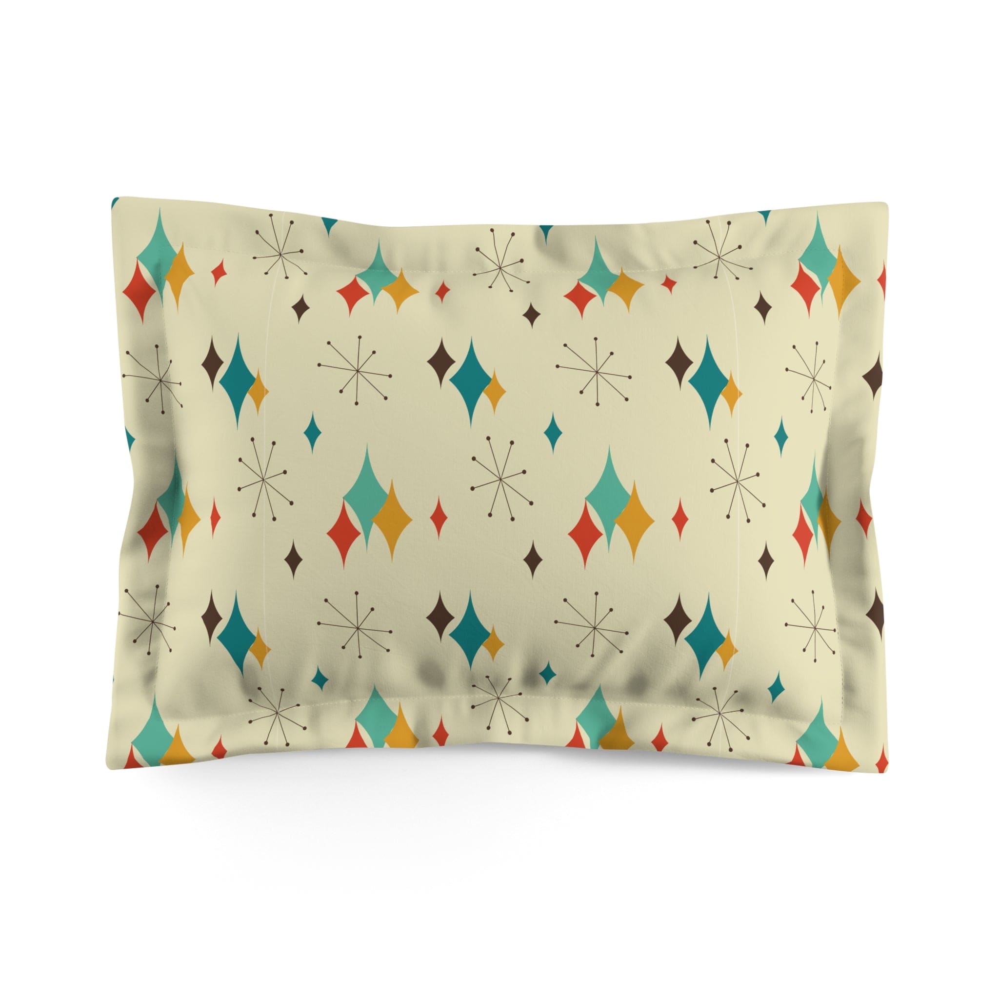 Kate McEnroe New York Mid Century Modern Franciscan Starburst Pillow Sham, Atomic Age Design, Retro Geometric Shapes, Vintage Home Decor, 50s Throw Pillow CoverPillow Shams20417978675383314752