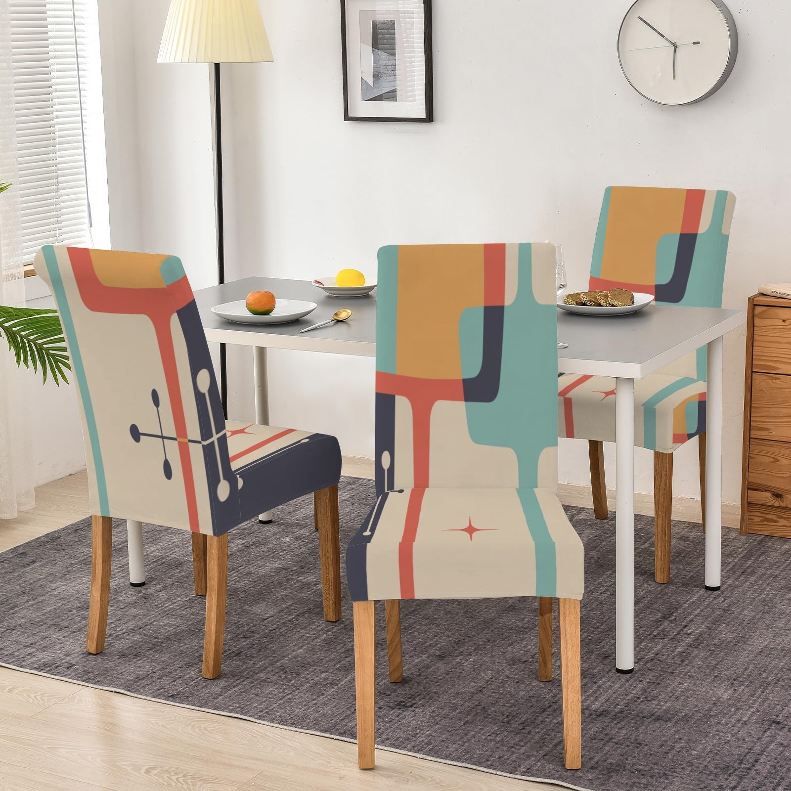 Kate McEnroe New York Mid Century Modern Geometric Dining Chair CoversChair SlipcoversD3231135
