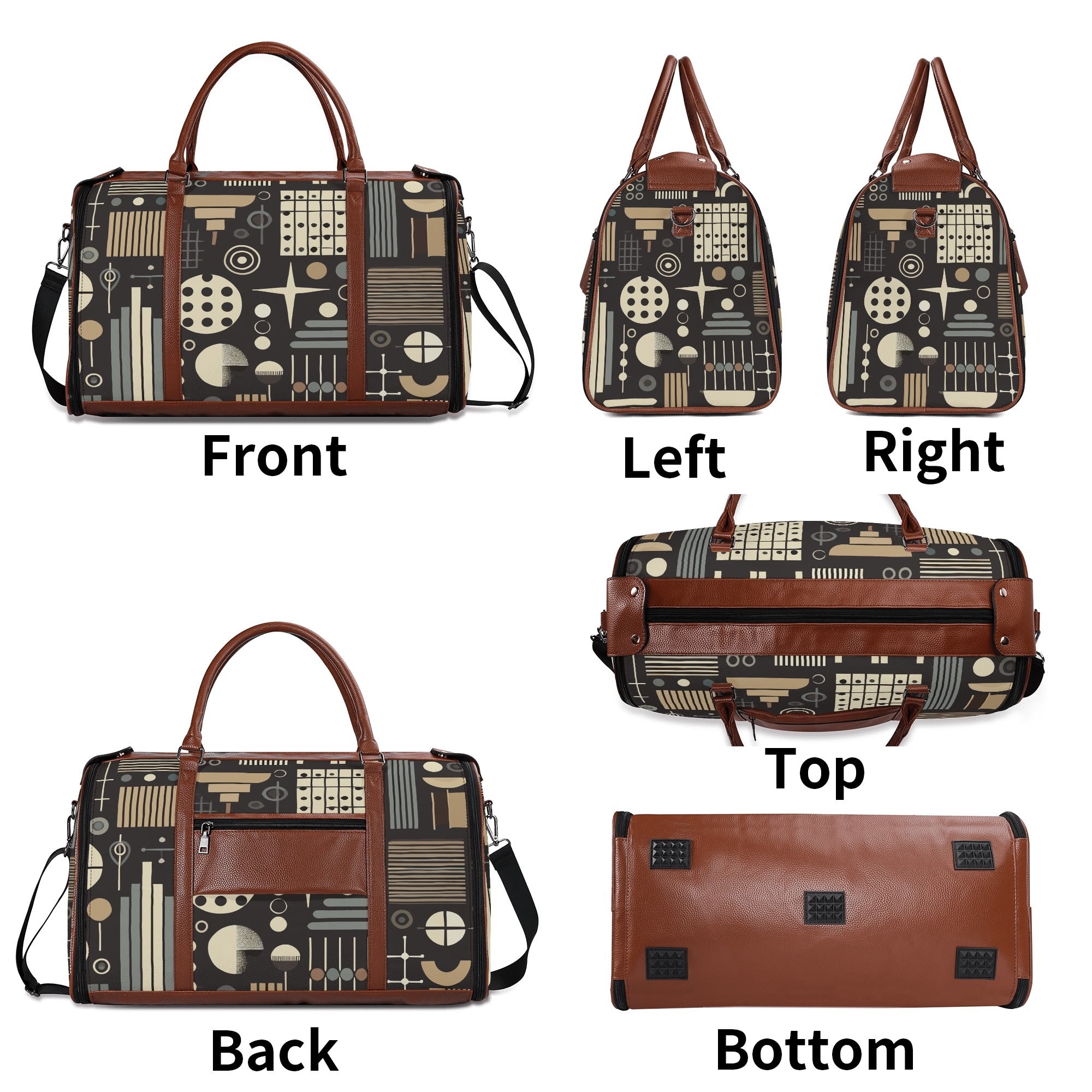 Kate McEnroe New York Mid Century Modern Geometric Duffel Bag, Foldable Travel Weekender, Mod Carry - OnDuffel BagsN4MEX4GW - 1