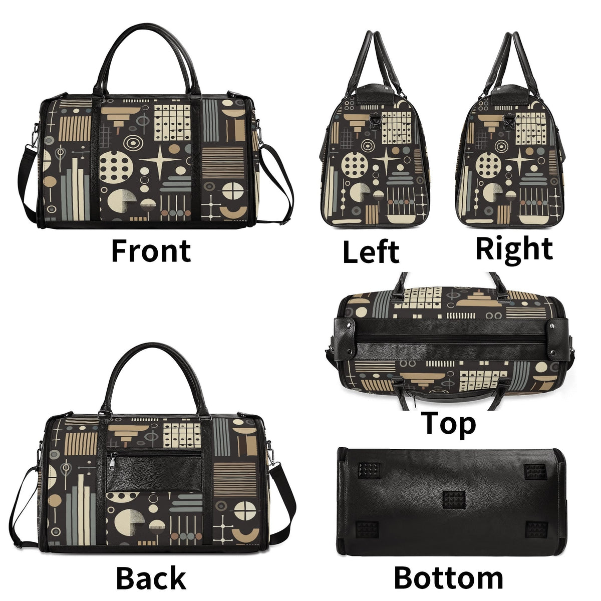 Kate McEnroe New York Mid Century Modern Geometric Duffel Bag, Foldable Travel Weekender, Mod Carry - OnDuffel BagsN4MEX4GW - 2
