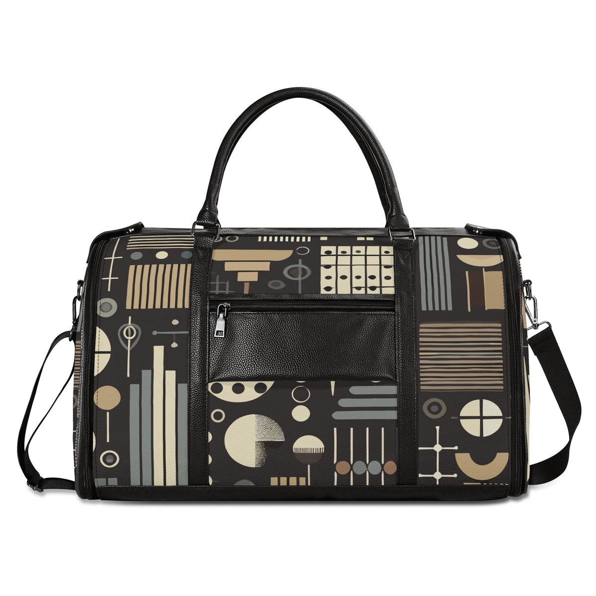 Kate McEnroe New York Mid Century Modern Geometric Duffel Bag, Foldable Travel Weekender, Mod Carry - OnDuffel BagsN4MEX4GW - 2