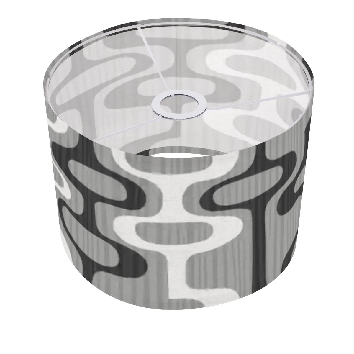 Kate McEnroe New York Mid Century Modern Geometric Gray Drum Lamp ShadeLamp ShadesnmCAgKCDN2