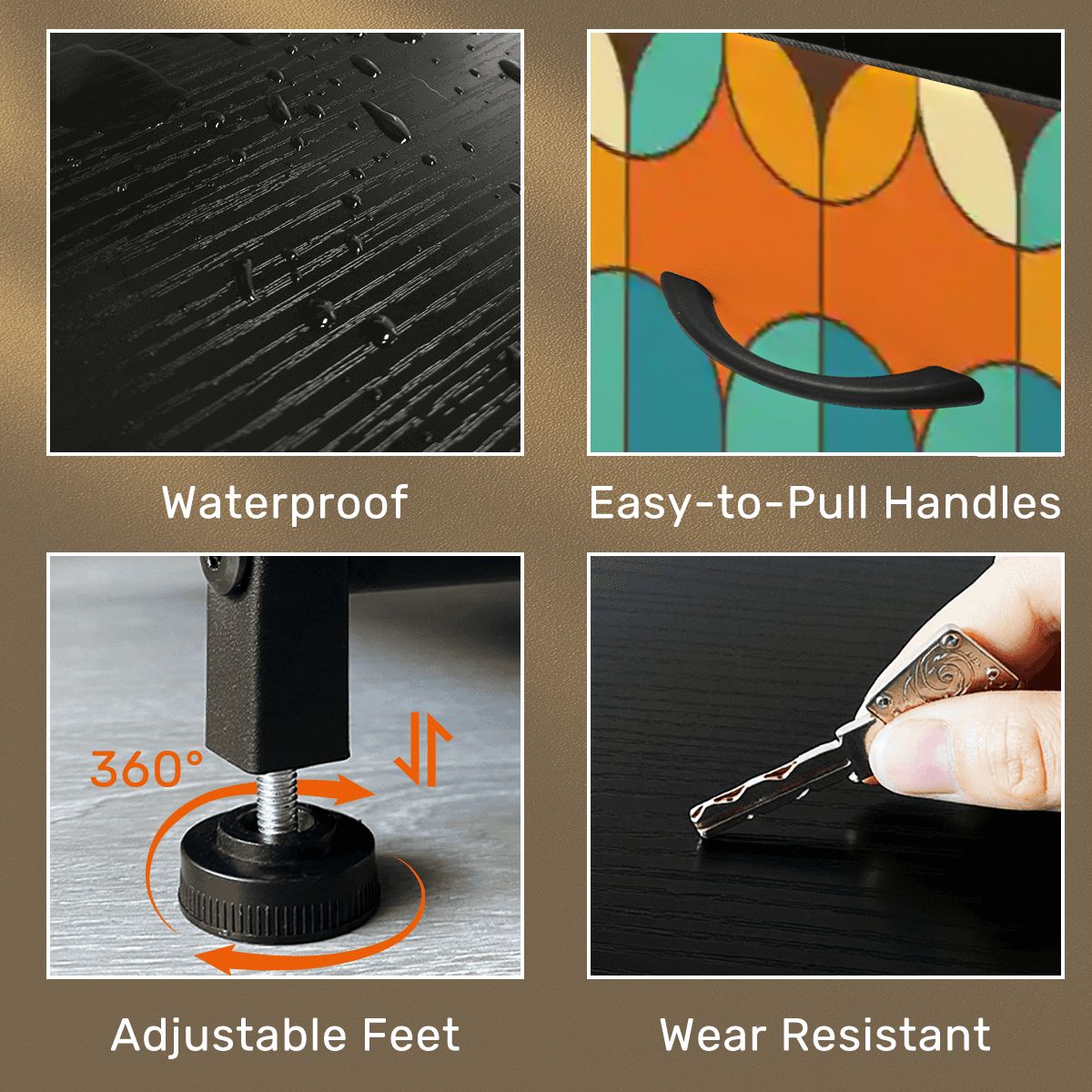 Kate McEnroe New York Mid Century Modern Geometric Orange Teal DresserDressers245Dz9tVtK