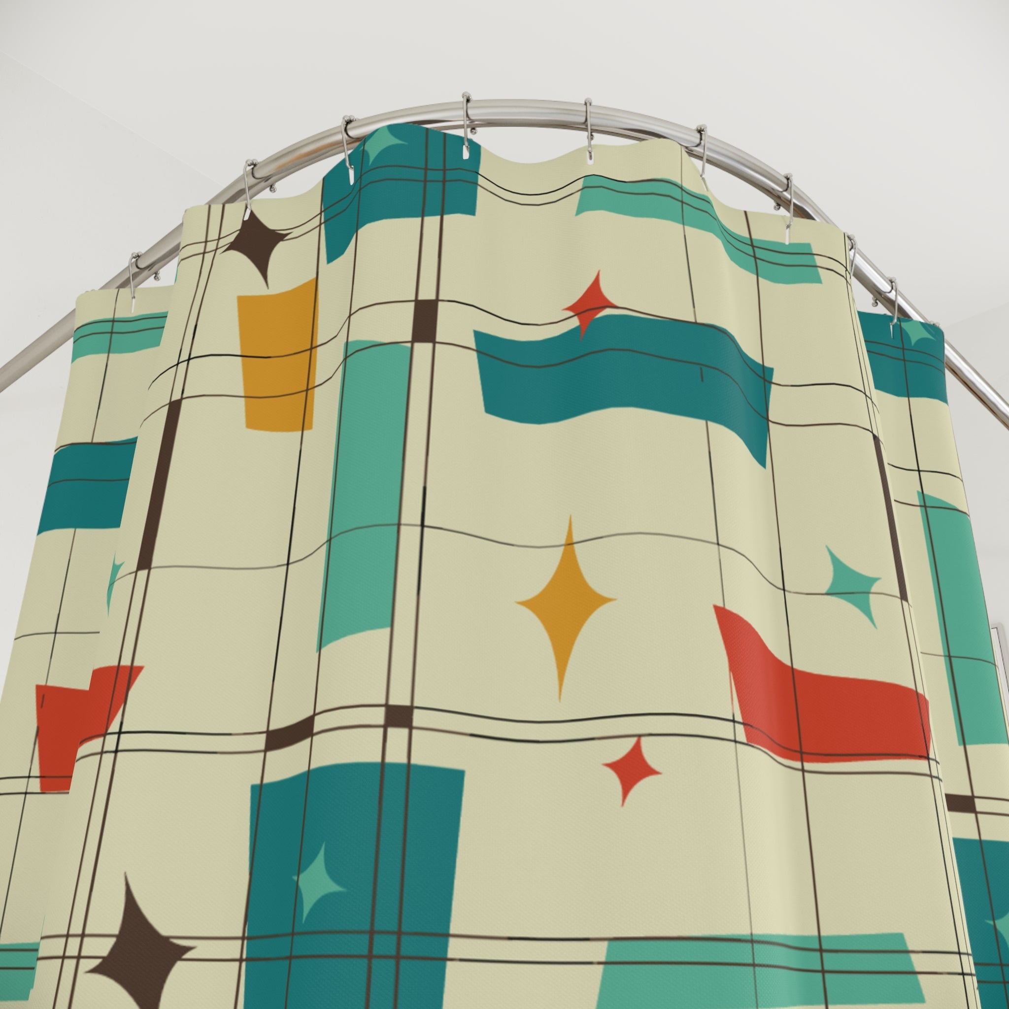 Kate McEnroe New York Mid Century Modern Geometric Shower Curtain Retro Abstract Bath DecorShower Curtains25233041450046288791