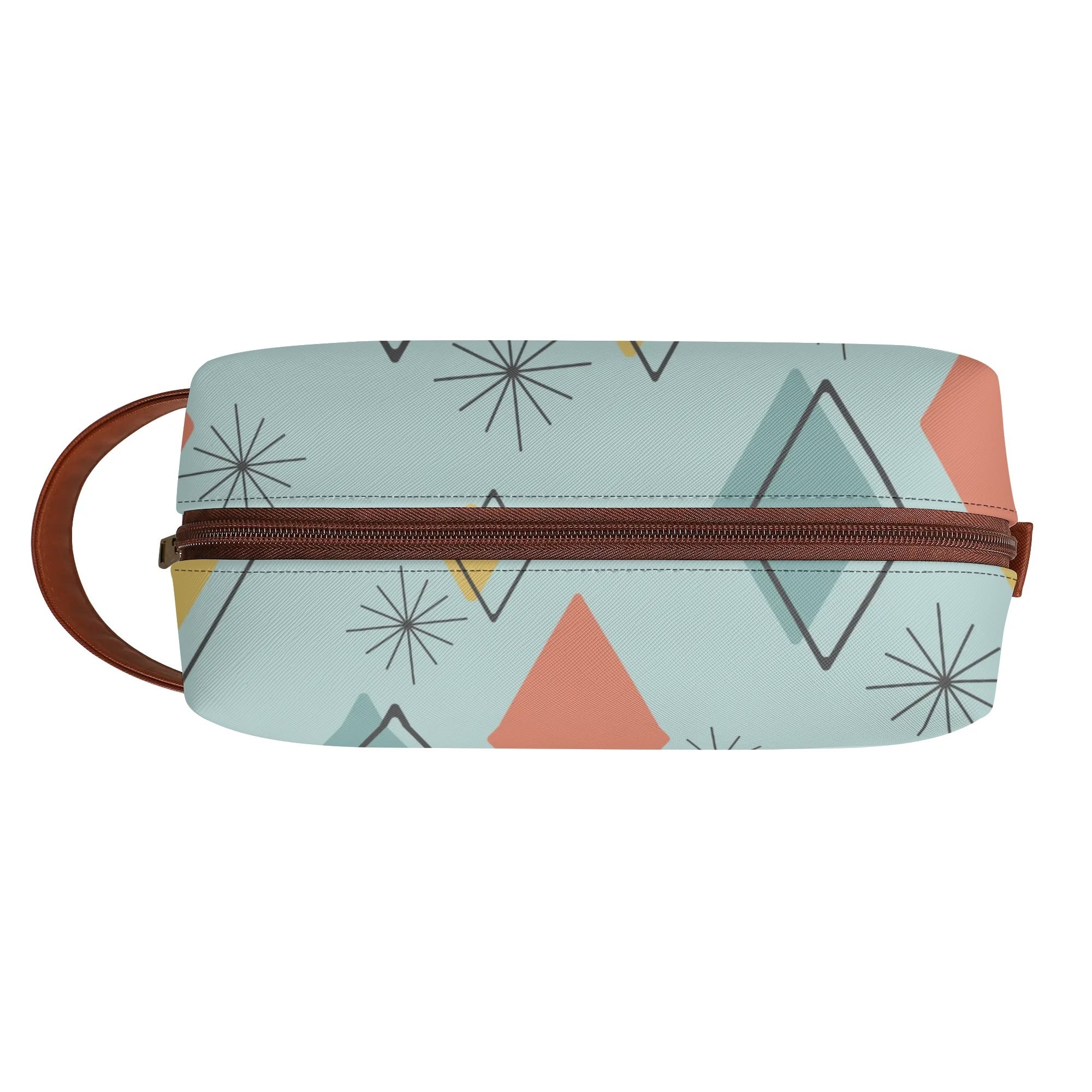 Kate McEnroe New York Mid Century Modern Geometric Toiletry Bag, Retro Travel OrganizerCosmetic & Toiletry BagsYP7KD0ZW - 2