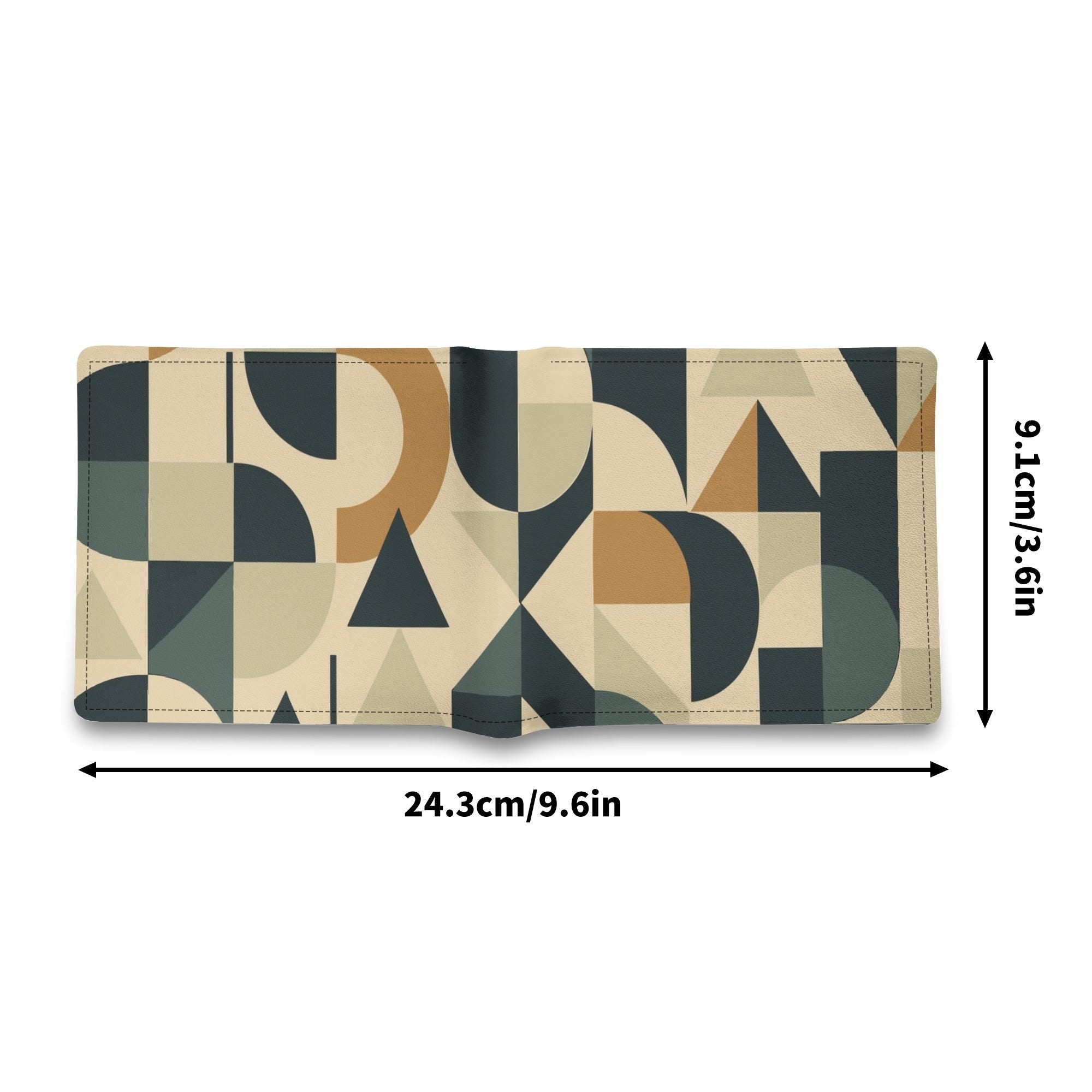 Kate McEnroe New York Mid Century Modern Geometric Wallet, Retro Beige Green Bifold Mens GiftWalletsW1KX75DN - 1