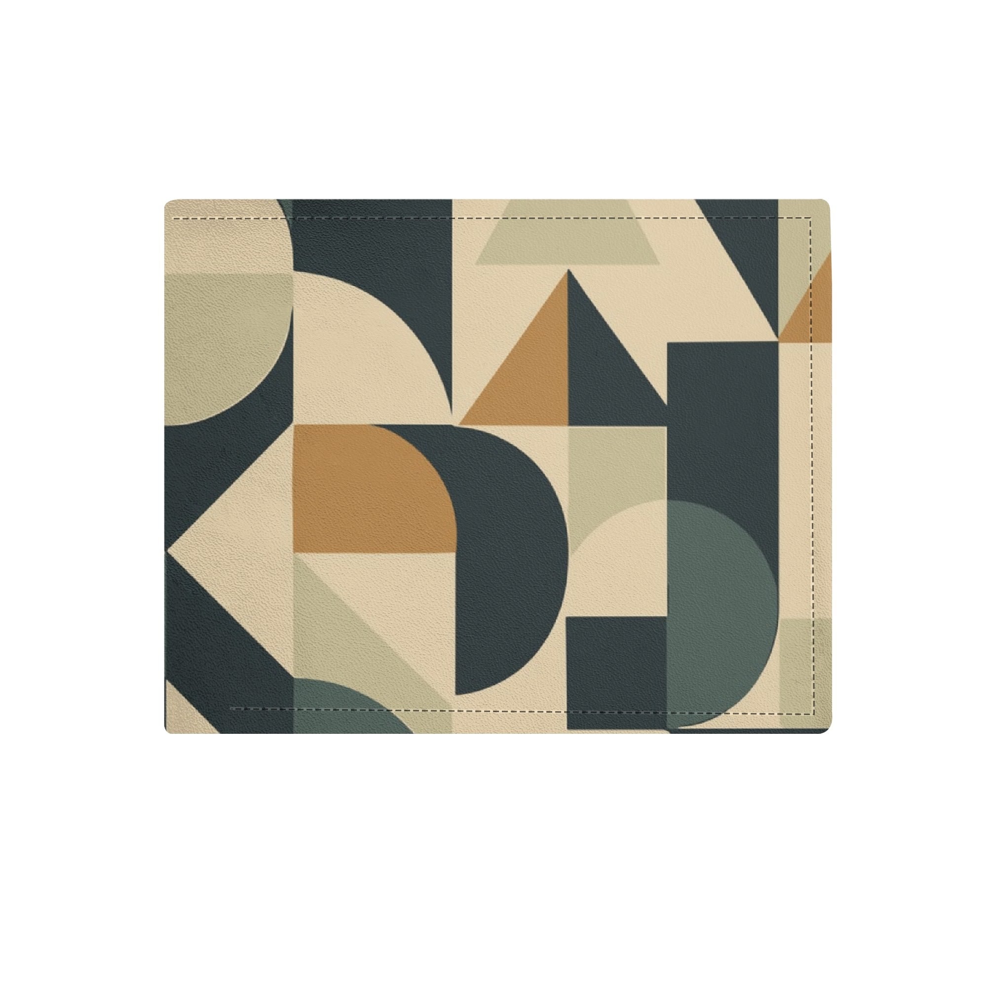 Kate McEnroe New York Mid Century Modern Geometric Wallet, Retro Beige Green Bifold Mens GiftWalletsW1KX75DN - 1
