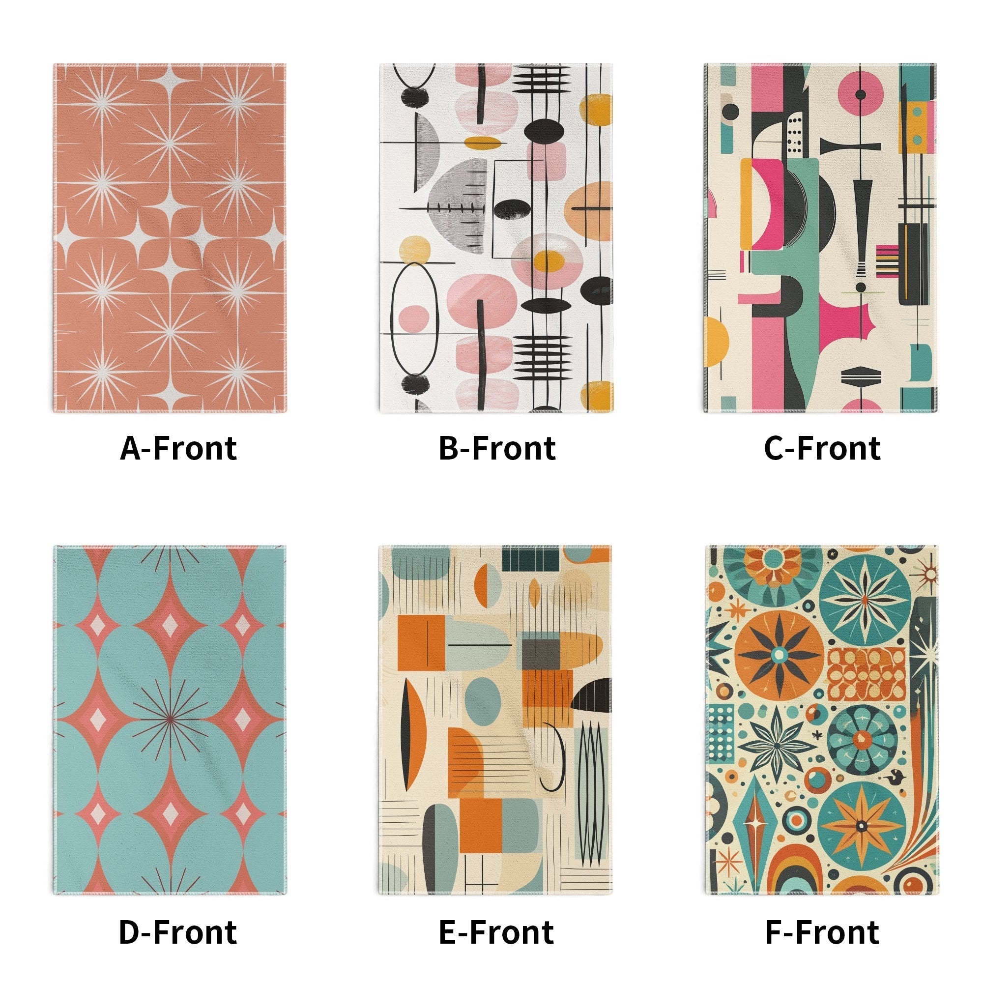 Kate McEnroe New York Mid Century Modern Hand Towels, Retro Atomic Starburst, Mod Geometric Boho Chic Bathroom DecorHand TowelsN4MR925W - 1
