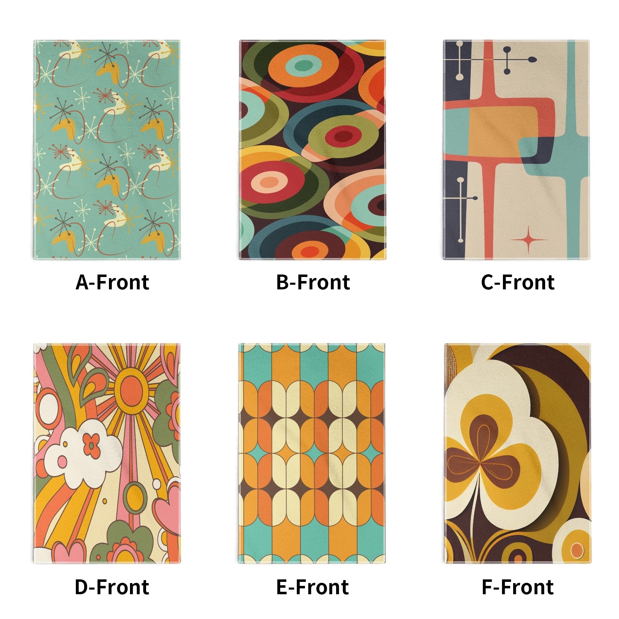 Kate McEnroe New York Mid Century Modern Hand Towels Set, Retro Geometric 60s 70s Mod Bath Kitchen Towels, Groovy Abstract Colorful DesignHand TowelsN9RXZQ9W - 1