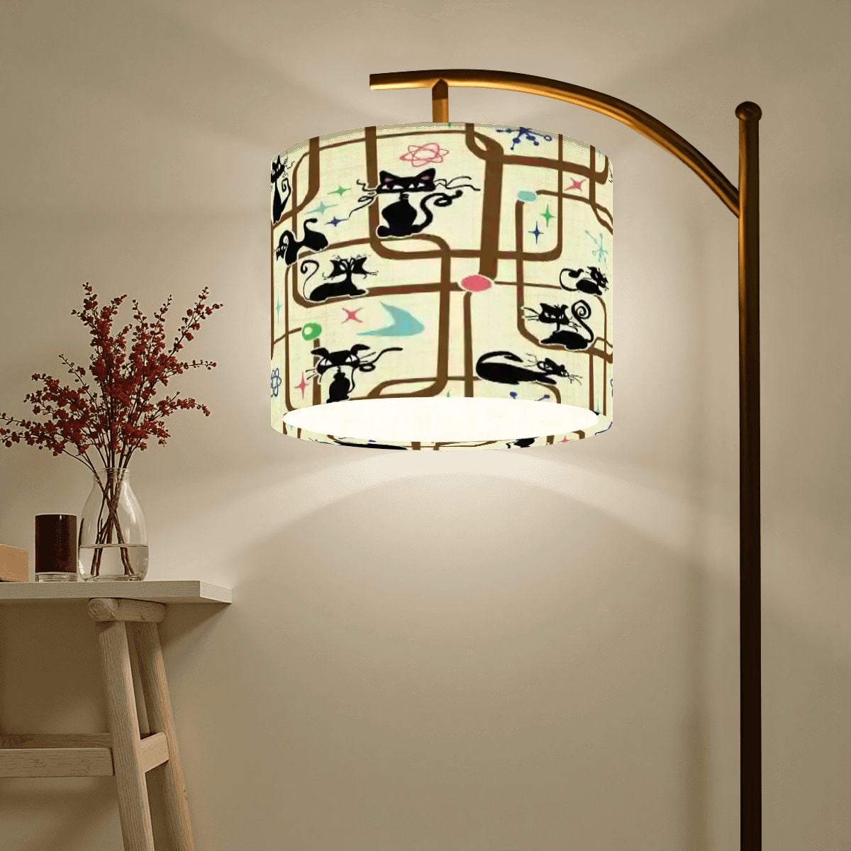 Kate McEnroe New York Mid Century Modern Kitschy Atomic Cat Geometric Arc Floor LampsArc Floor LampskLoVxgz5iE