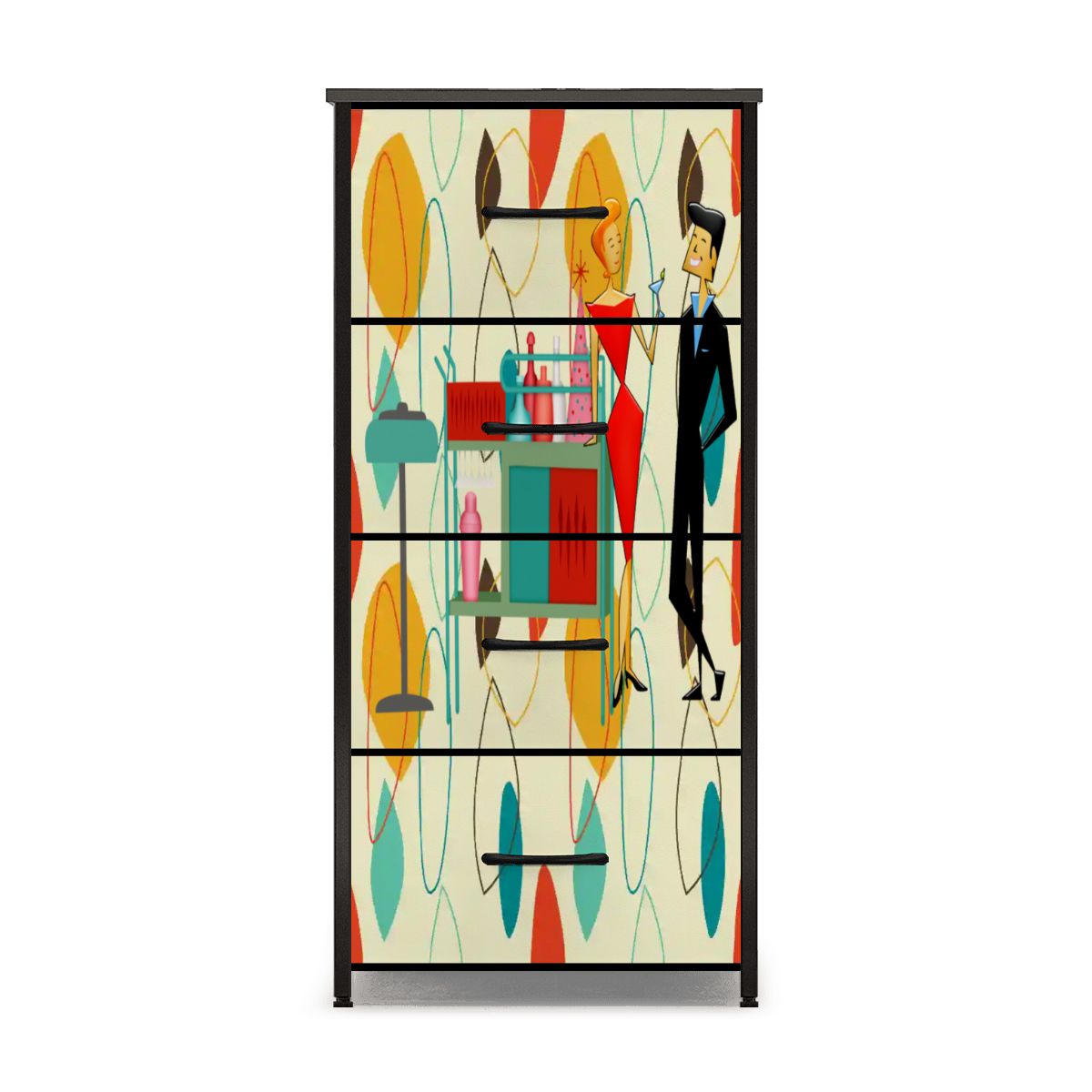 Kate McEnroe New York Mid Century Modern Kitschy Cocktail Party 4 Drawer Dresser StorageDressersKQibDlVBNT
