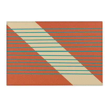 Kate McEnroe New York Mid Century Modern Minimalist Teal Stripe Area Rug Rugs 36&quot; × 24&quot; 18877690791941990545
