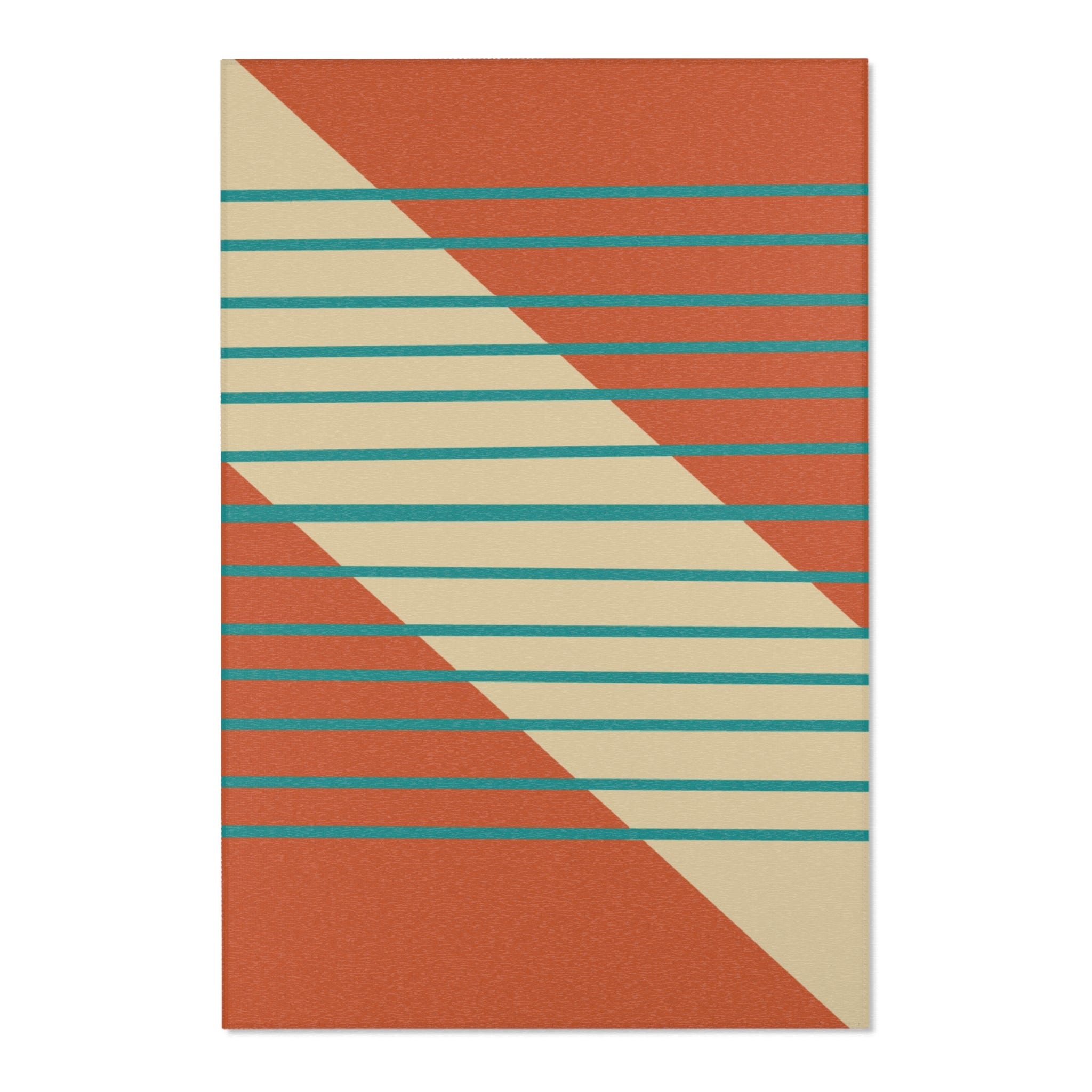 Kate McEnroe New York Mid Century Modern Minimalist Teal Stripe Area Rug Rugs 48&quot; × 72&quot; 29574075521495351759