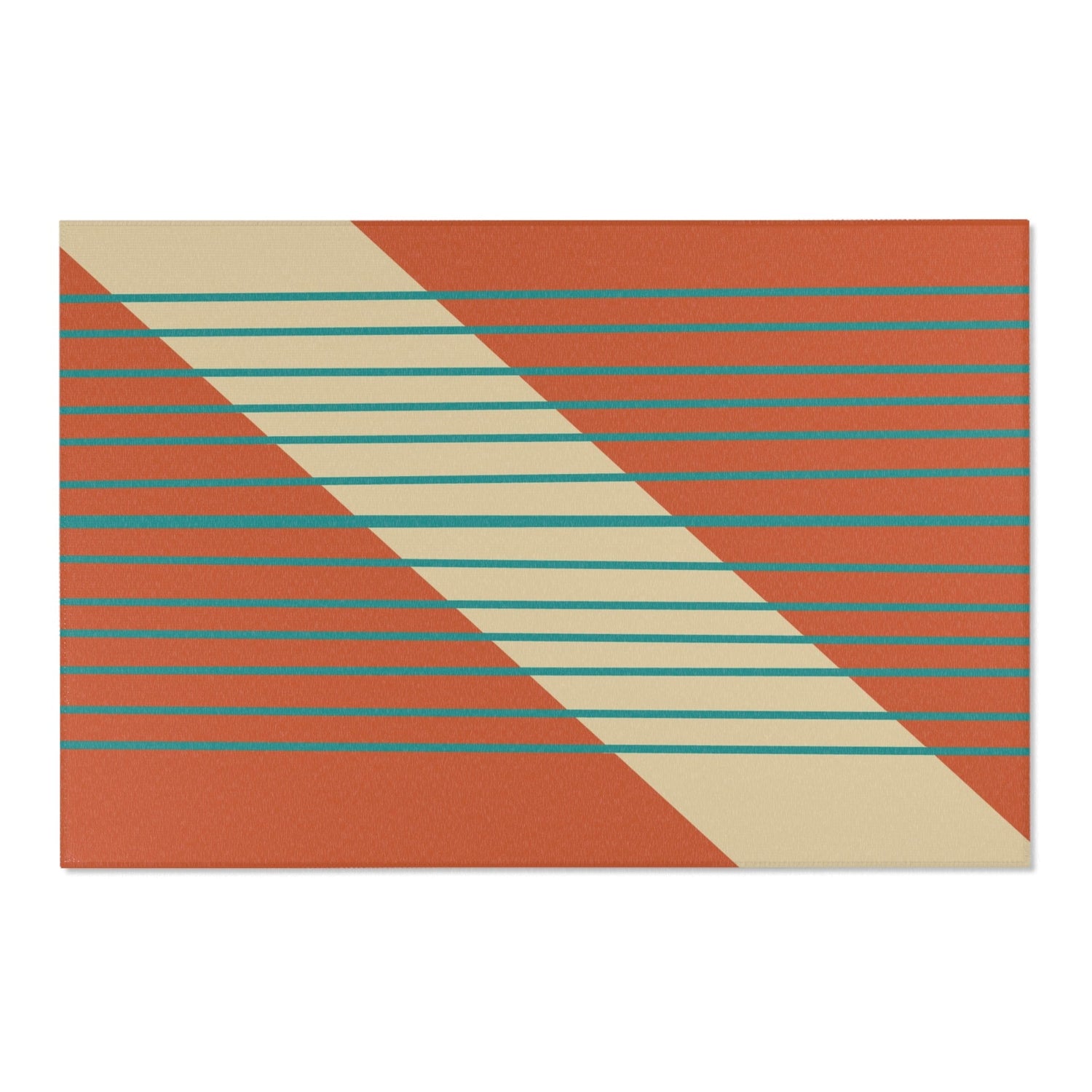 Kate McEnroe New York Mid Century Modern Minimalist Teal Stripe Area Rug Rugs 72&quot; × 48&quot; 22594218455940309675