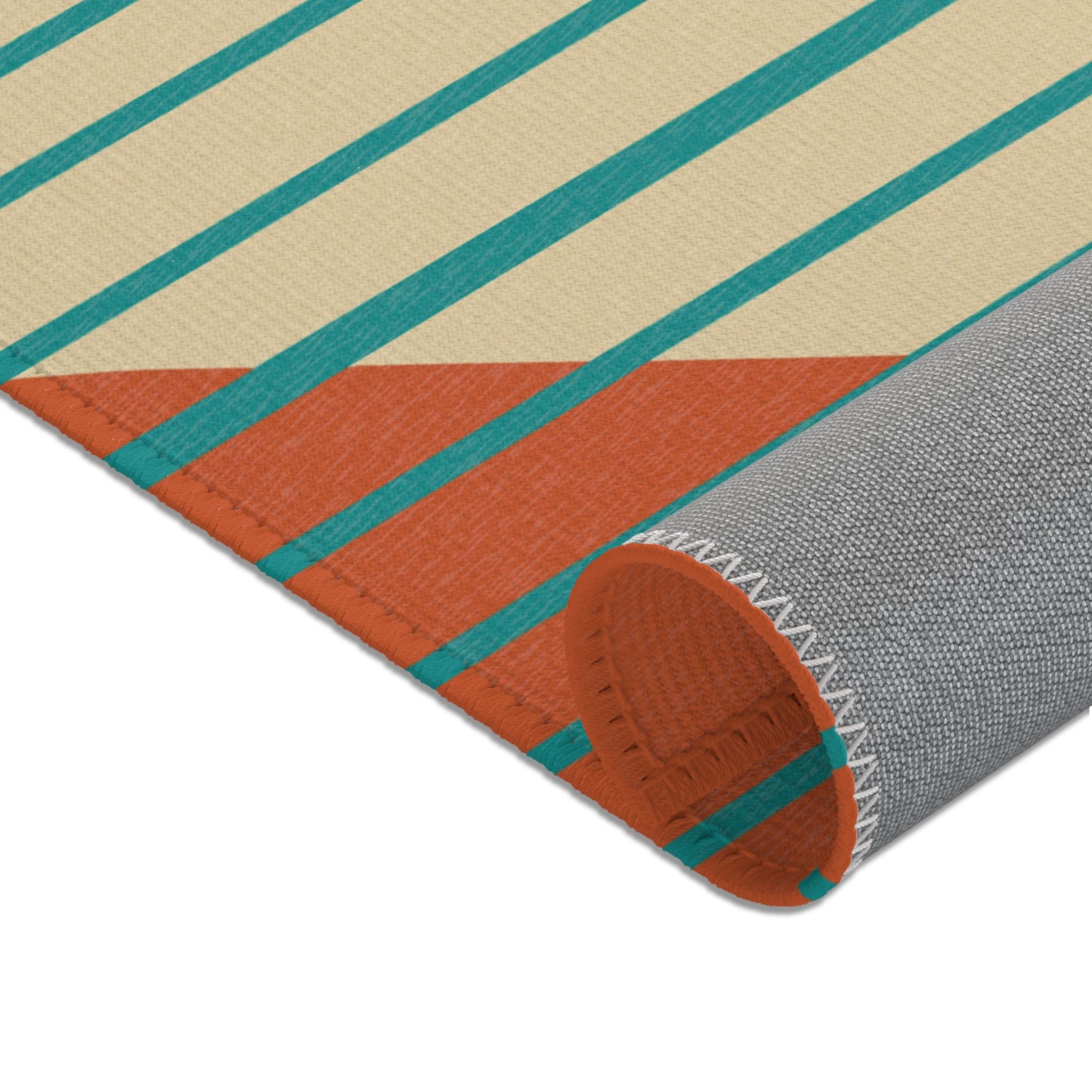 Kate McEnroe New York Mid Century Modern Minimalist Teal Stripe Area RugRugs22594218455940309675
