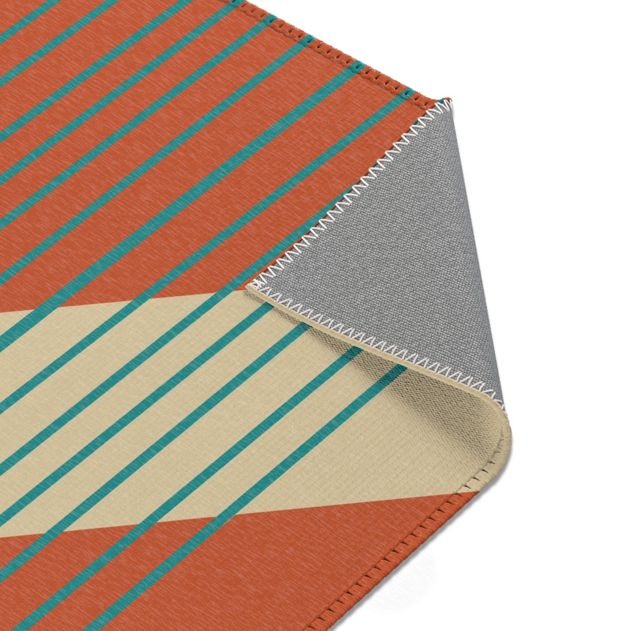 Kate McEnroe New York Mid Century Modern Minimalist Teal Stripe Area RugRugs22594218455940309675