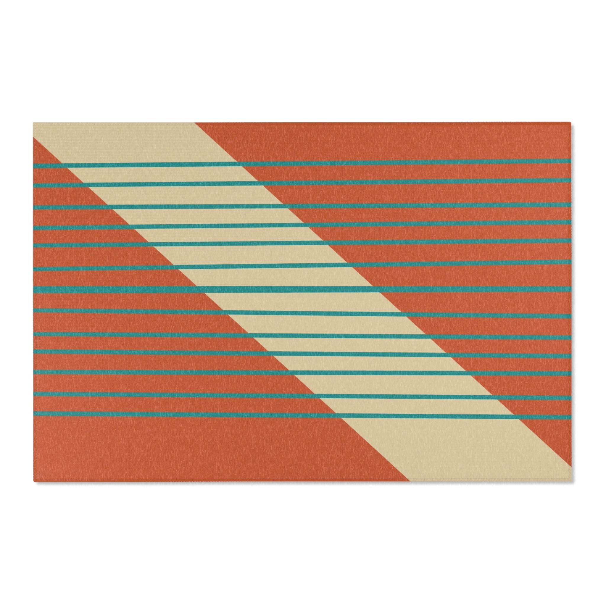 Kate McEnroe New York Mid Century Modern Minimalist Teal Stripe Area RugRugs22594218455940309675