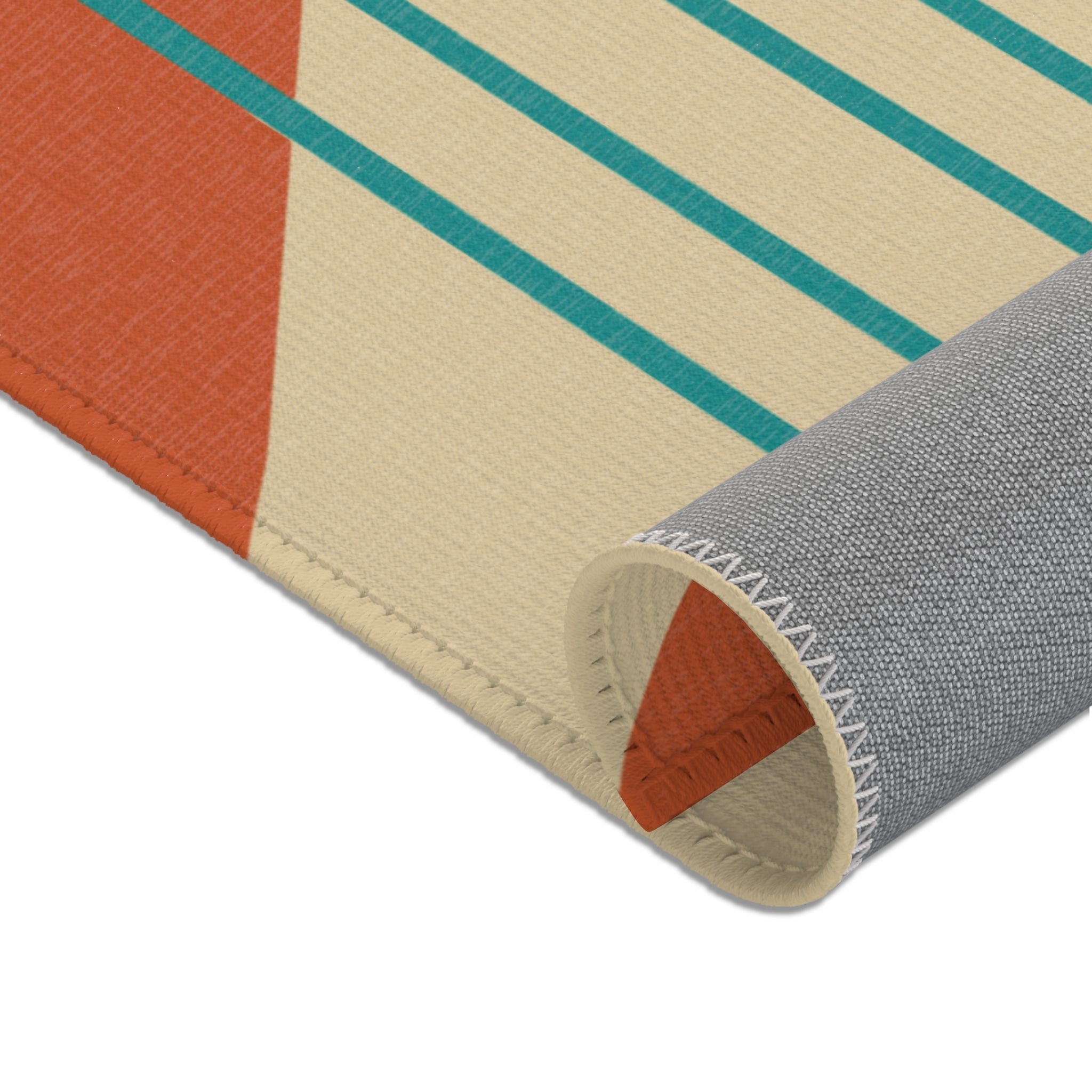 Kate McEnroe New York Mid Century Modern Minimalist Teal Stripe Area RugRugs22594218455940309675